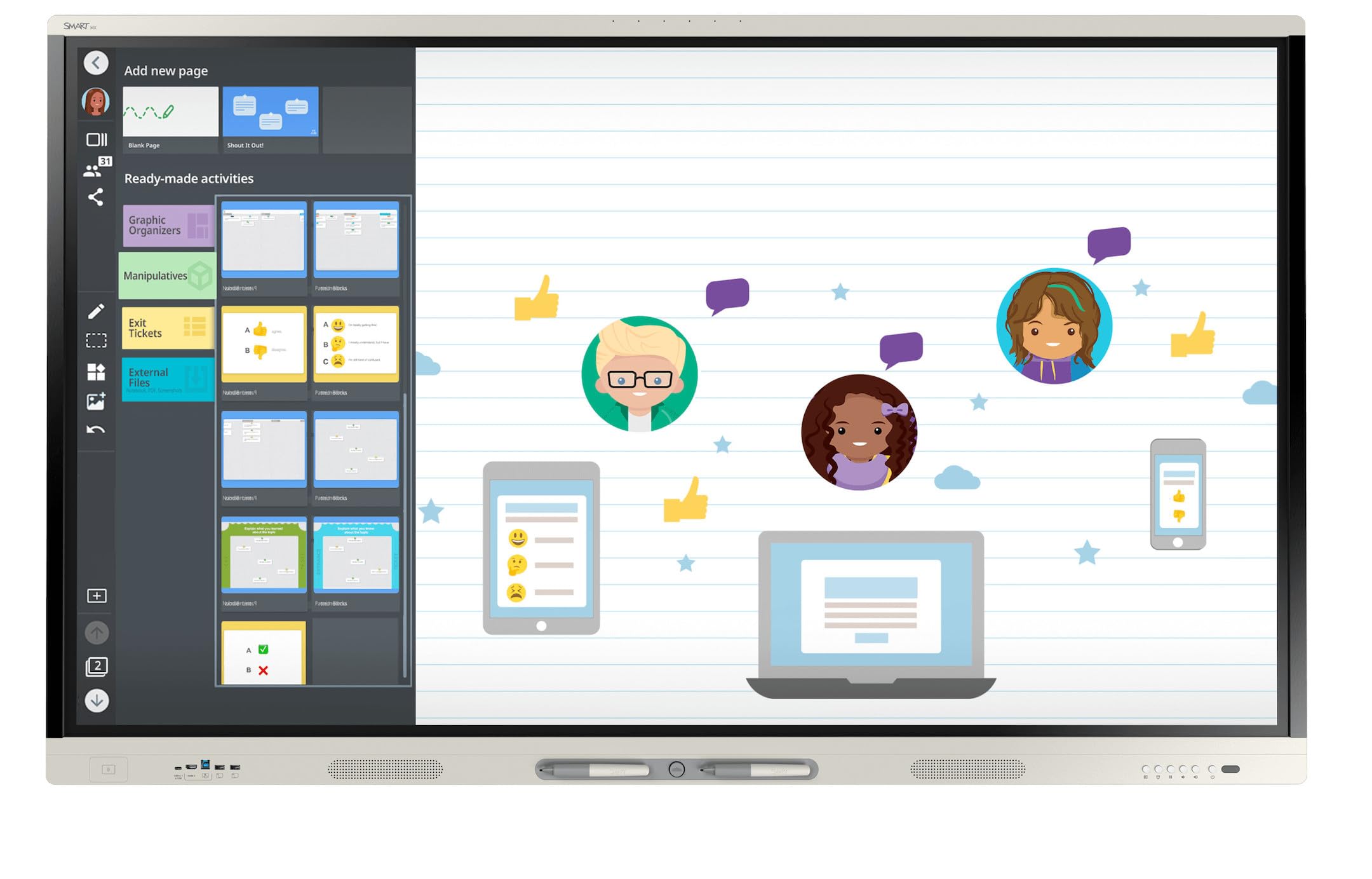 SMART Board MX086-V5 86p 4K Interactive Display with iQ