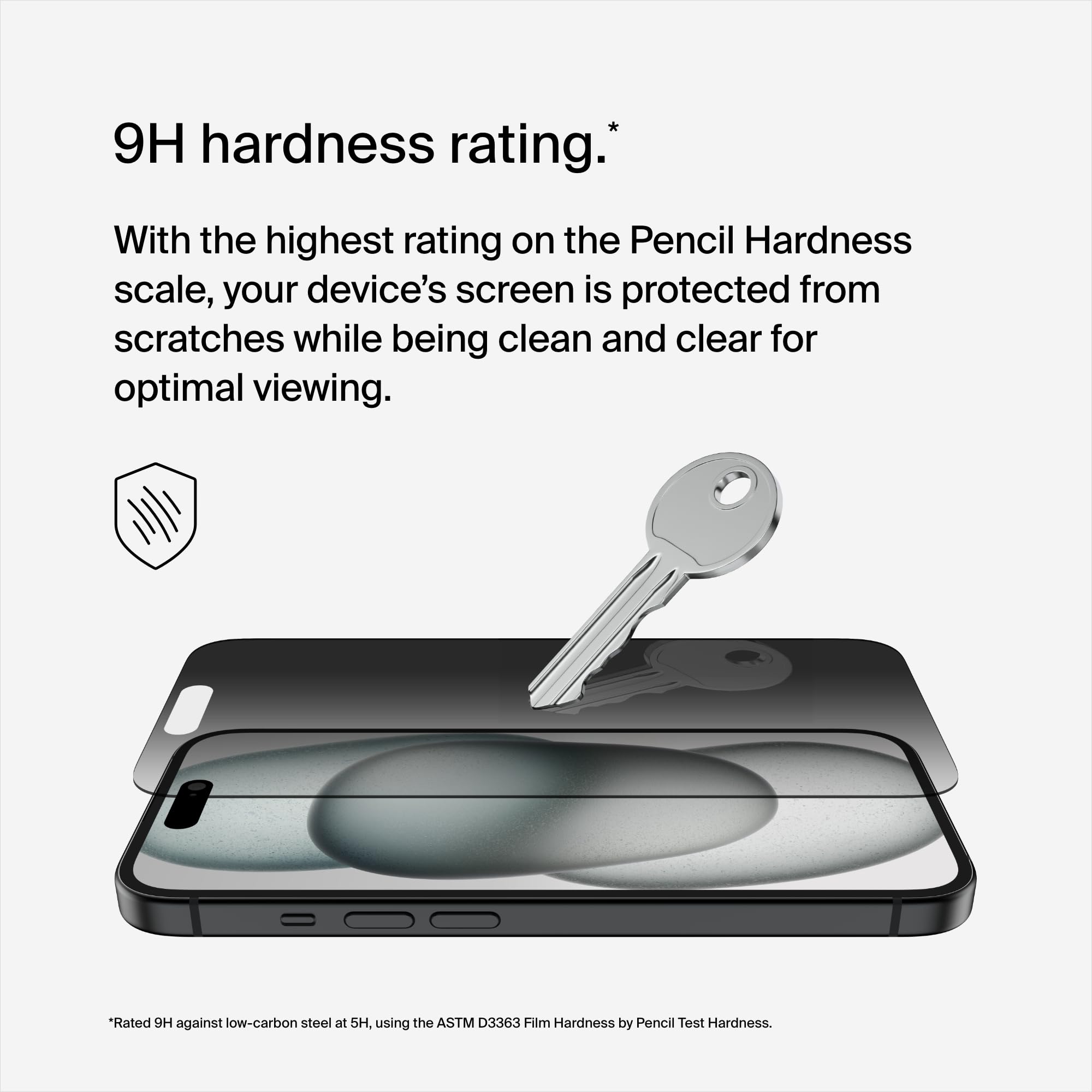 BELKIN ScreenForce Pro TemperedGlass Privacy AM Screen Protection for iPhone 15/14 Pro