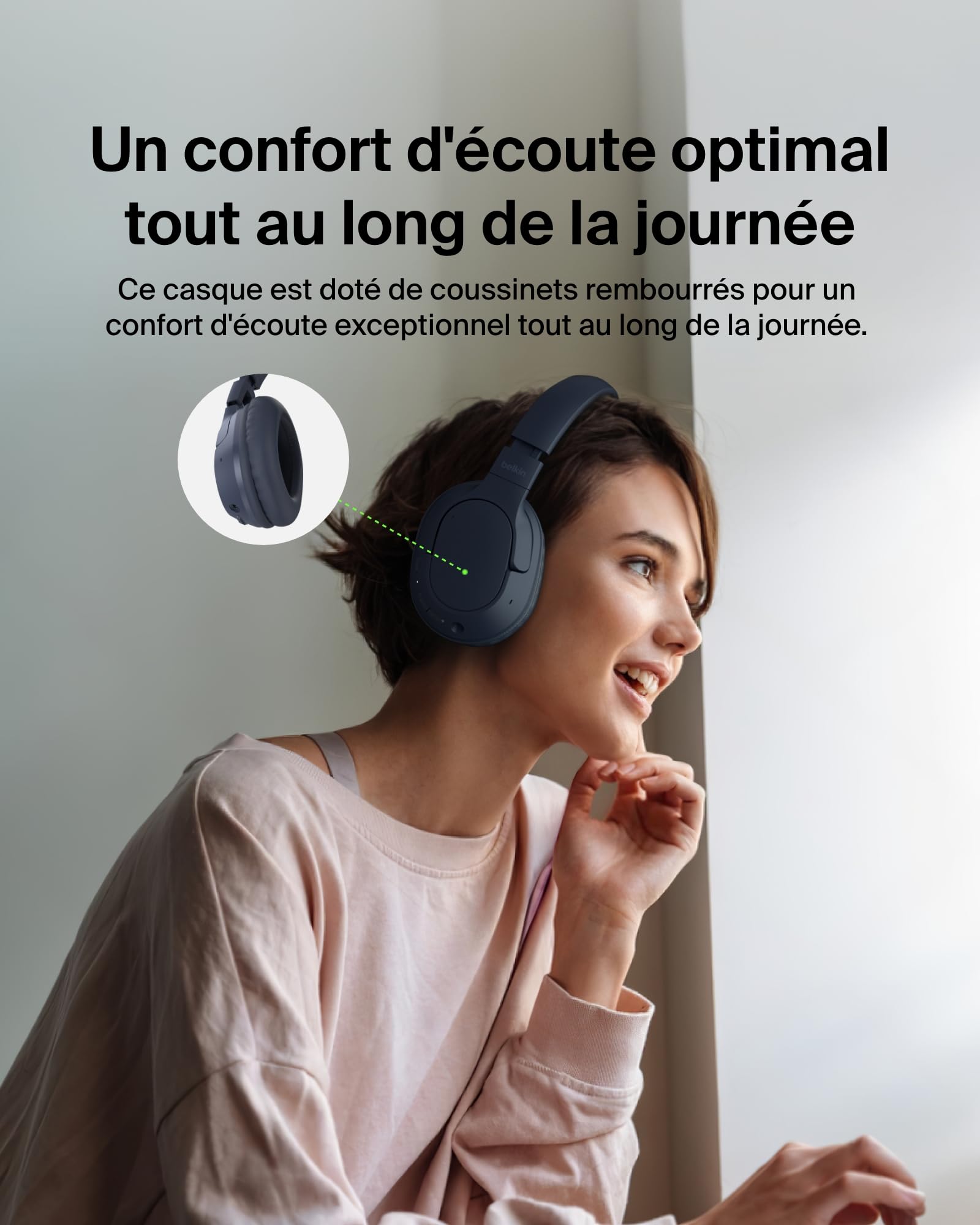 BELKIN SOUNDFORM SURROUND WIRELESS HEADPHONES BLUE