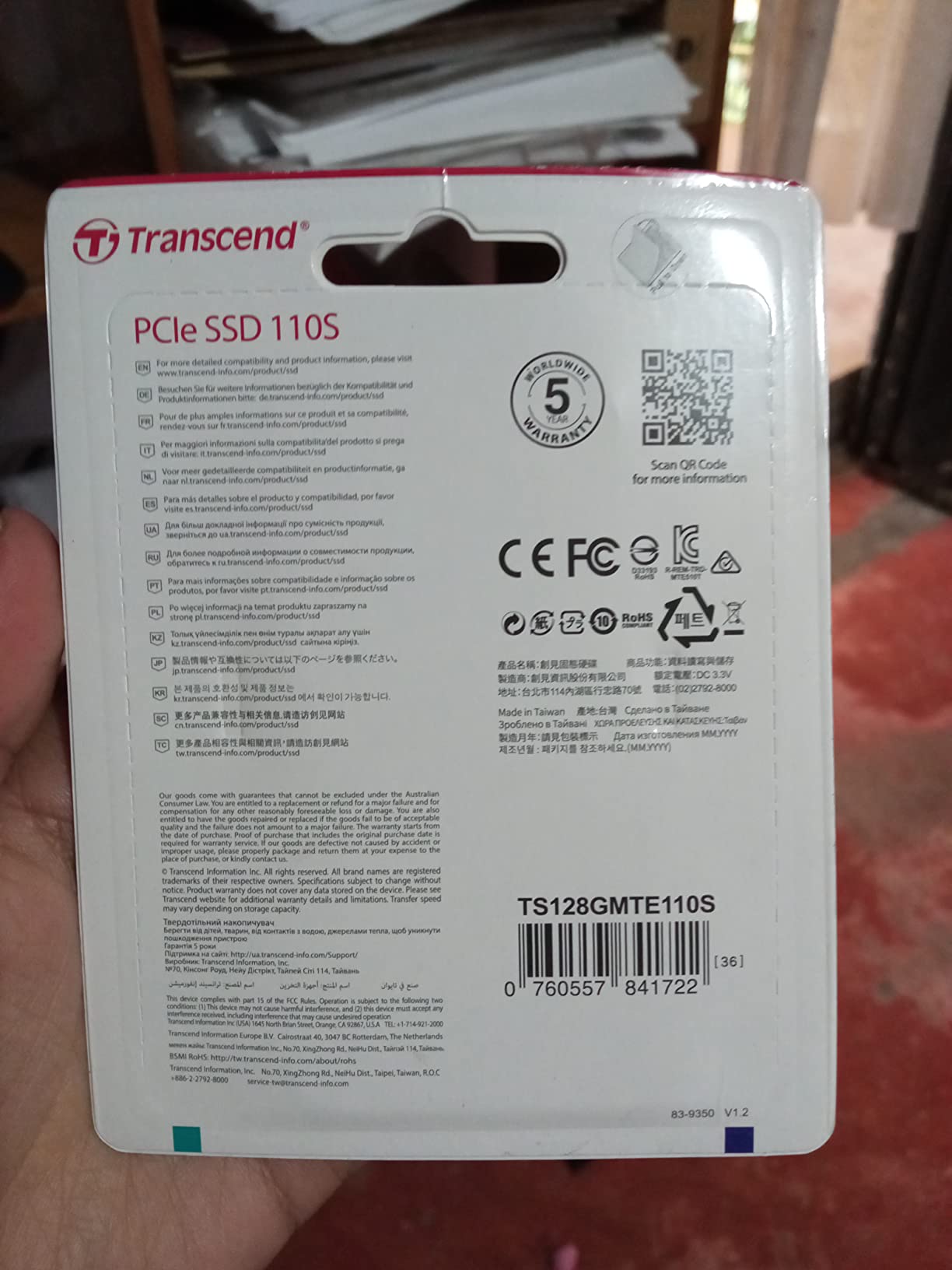 TRANSCEND 1To M.2 2280PCIe Gen3x4 M-Key puce 3D TLC sans DRAM