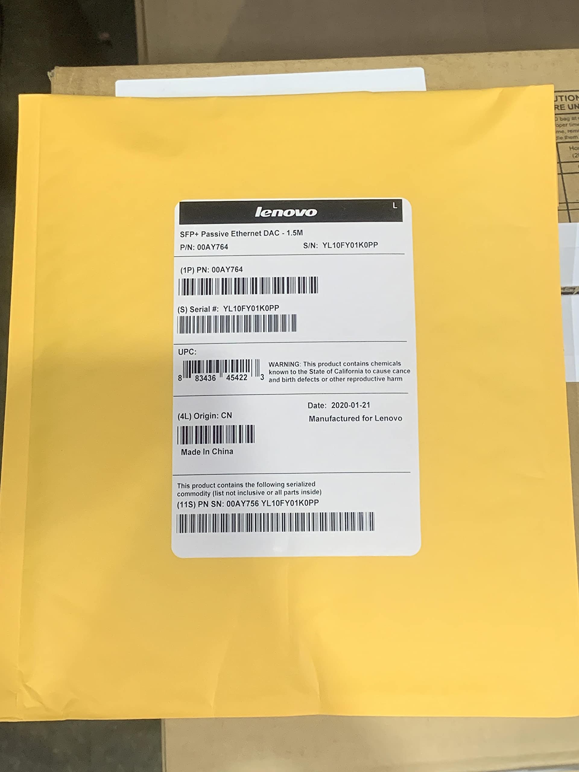 LENOVO 1.5m Passive DAC SFP+ Cable