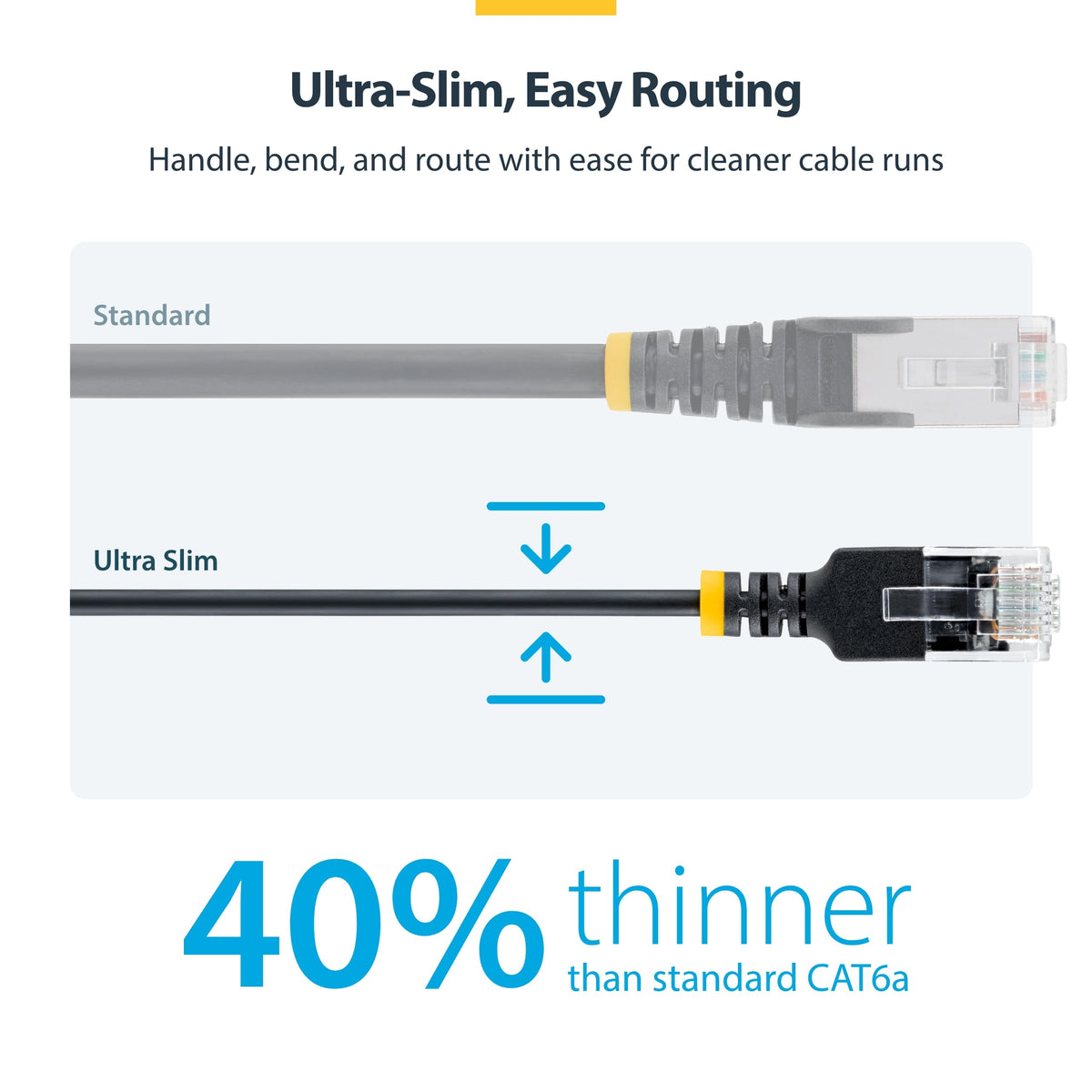 30cm Black Ultra Slim CAT6a Cable
