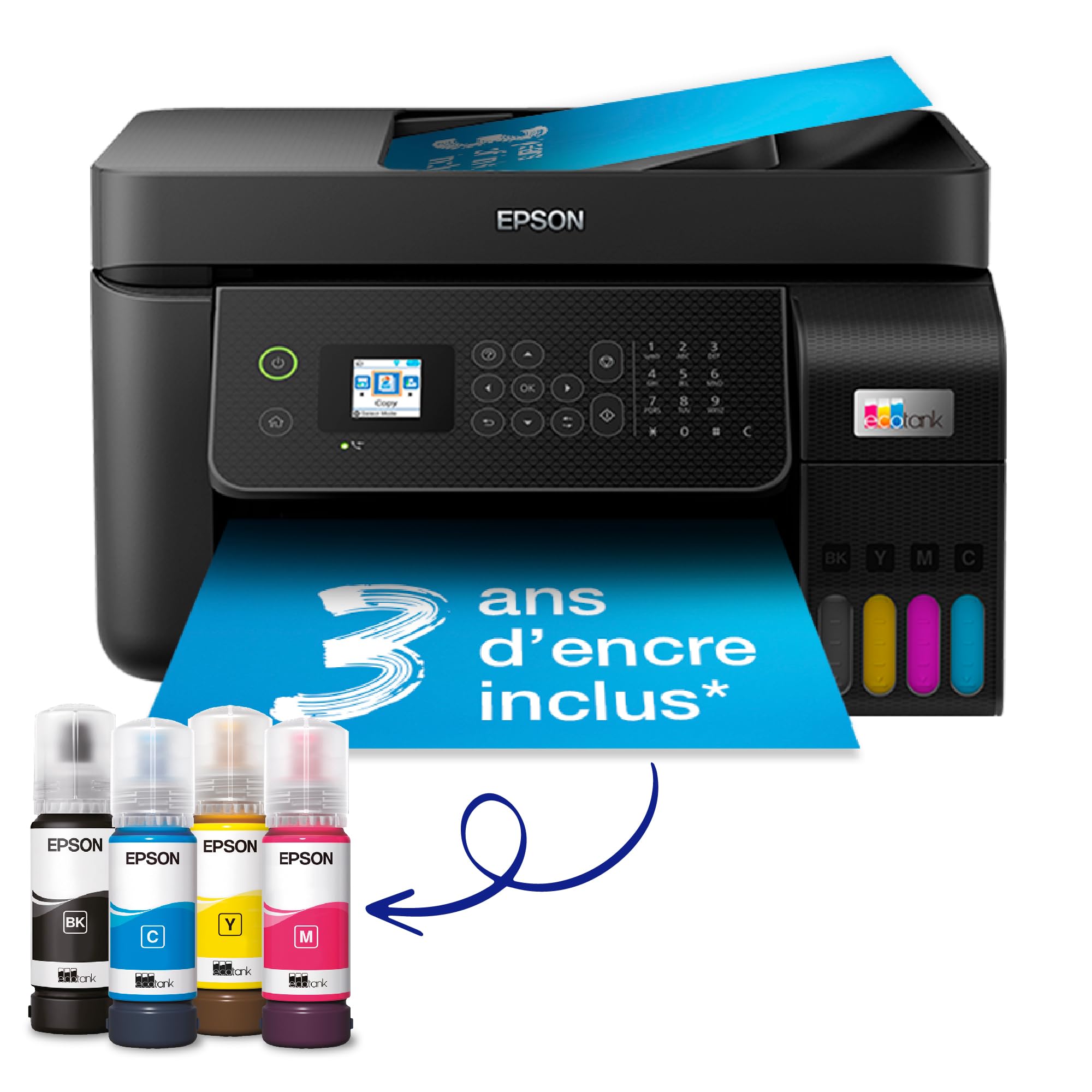 EPSON EcoTank ET-4800 MFP colour inkjet refillable A4 10ppm Print 100sheets USB LAN Wi-Fi Black