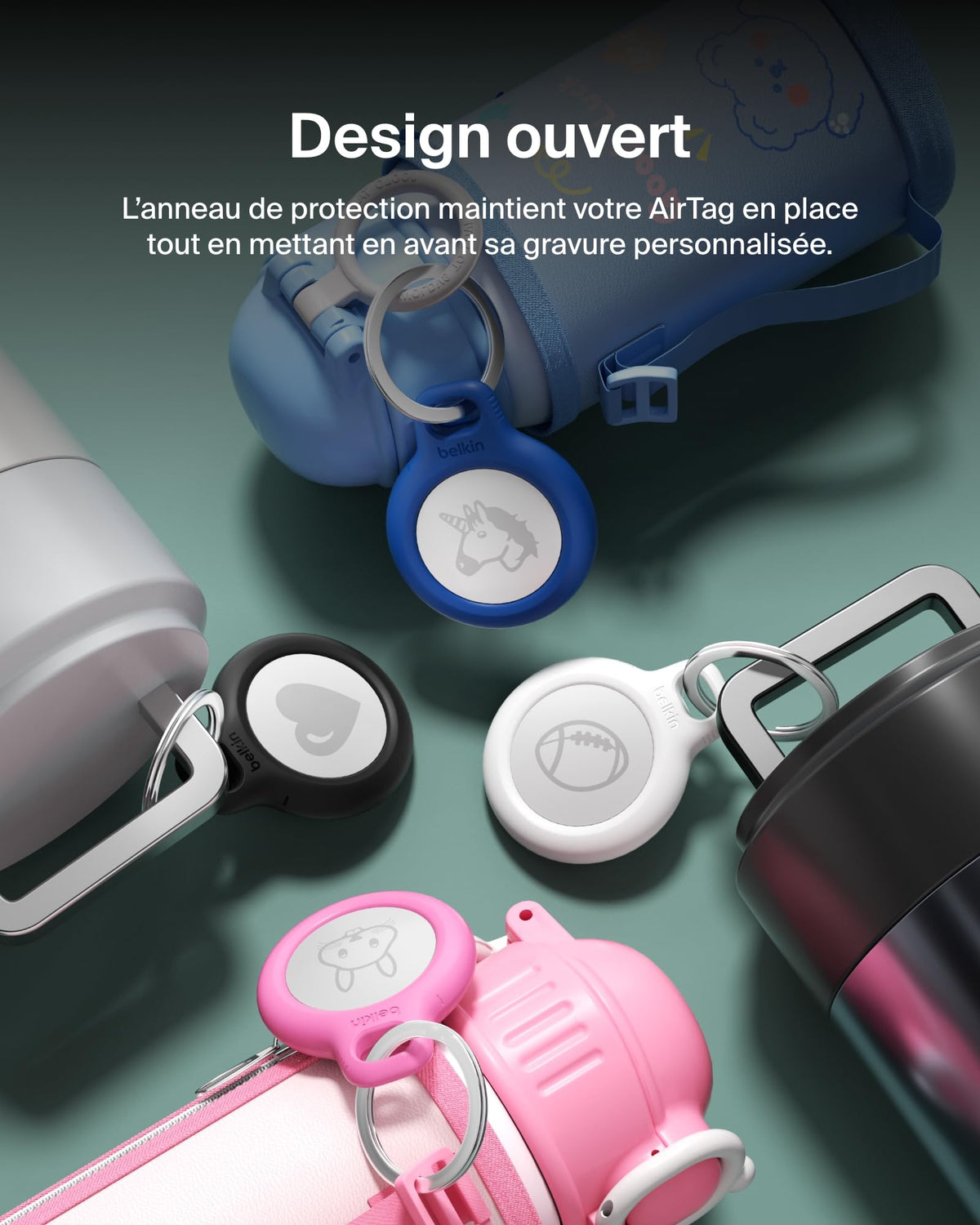 BELKIN Airtag Protection avec porte-clés Noir
