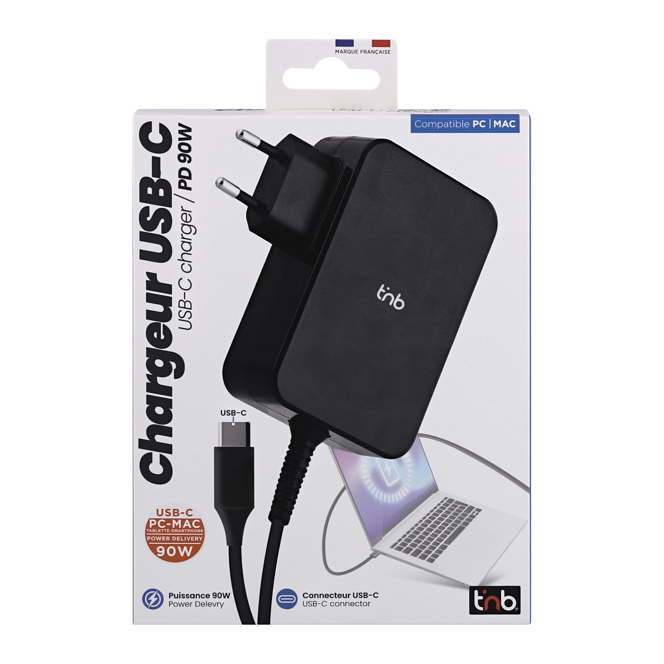 TNB 90W USB-C Charger With Wall Outlet