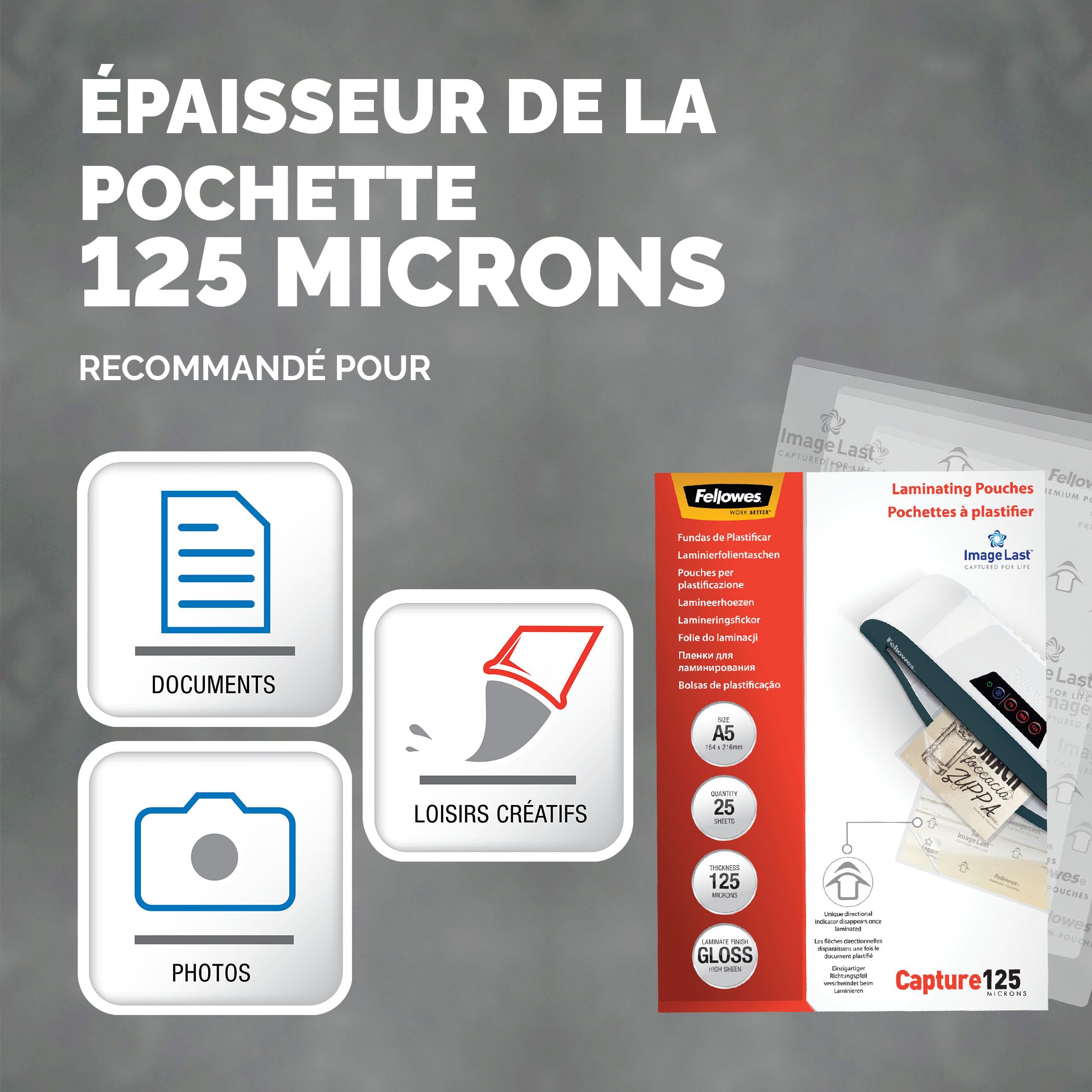 FELLOWES IL LAMINATING POUCH A5 125MC RTL25PK