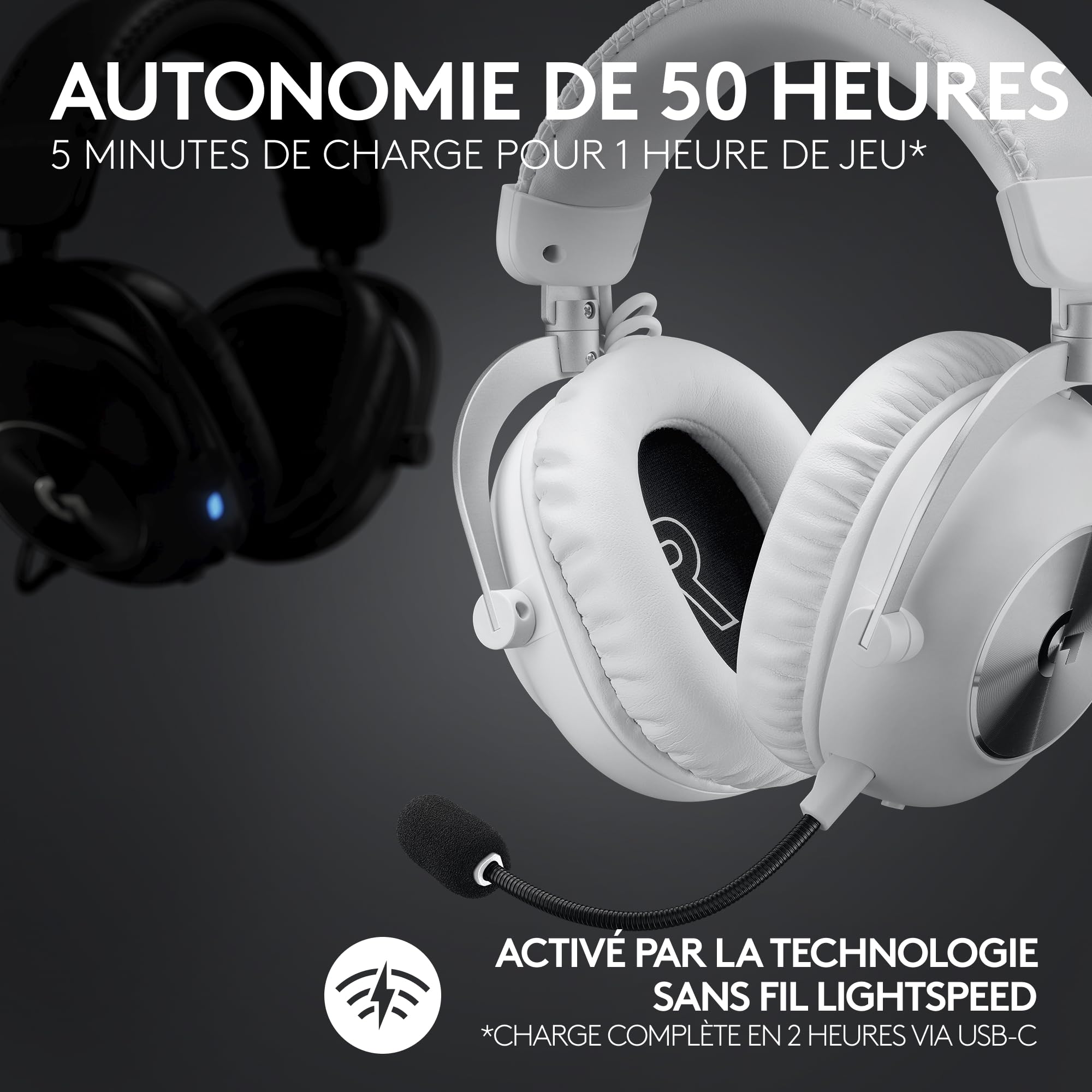 LOGITECH PRO X 2 LIGHTSPEED Wireless Gaming Headset - WHITE - EMEA28-935