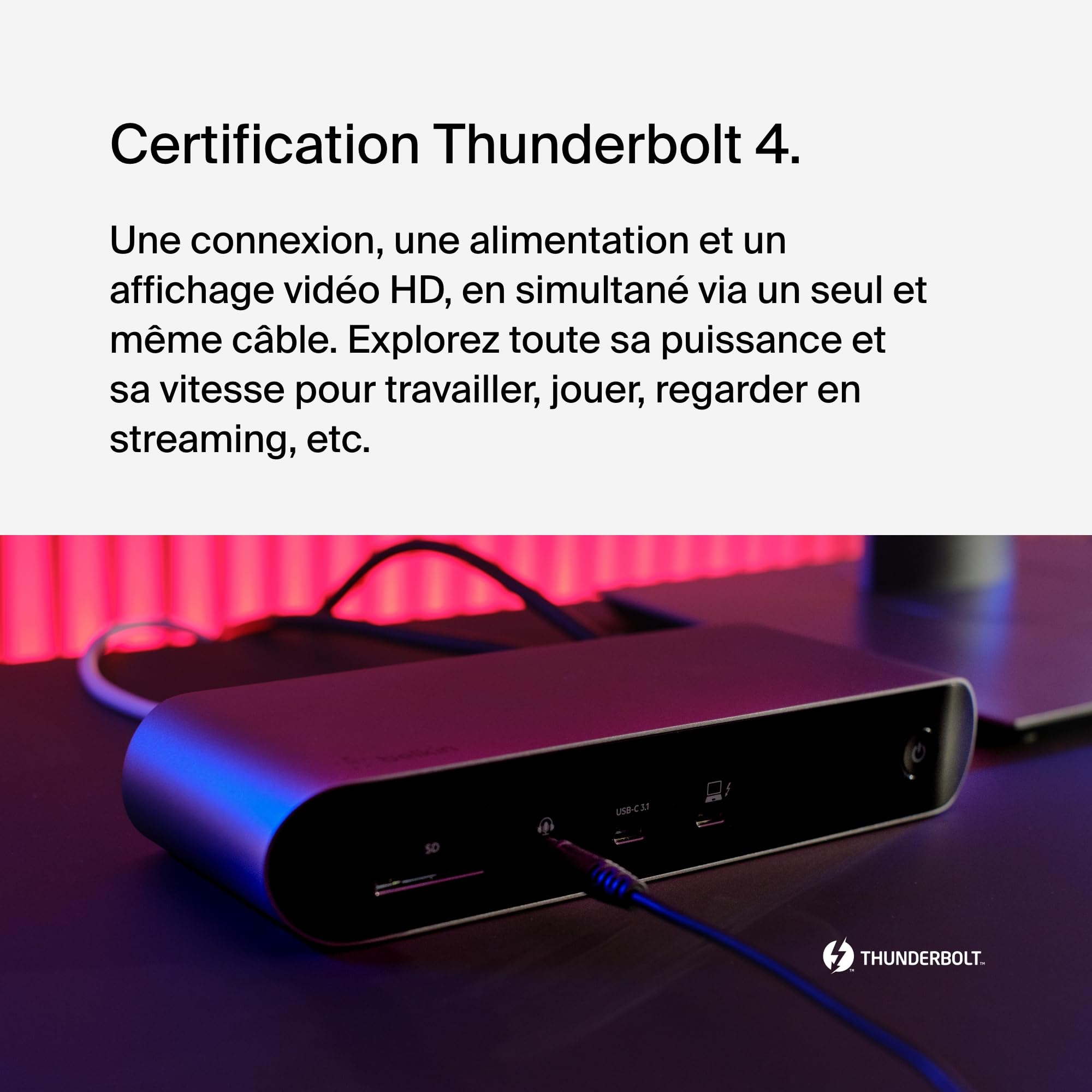 BELKIN Station daccueil Thunderbolt 4 Triple écrans