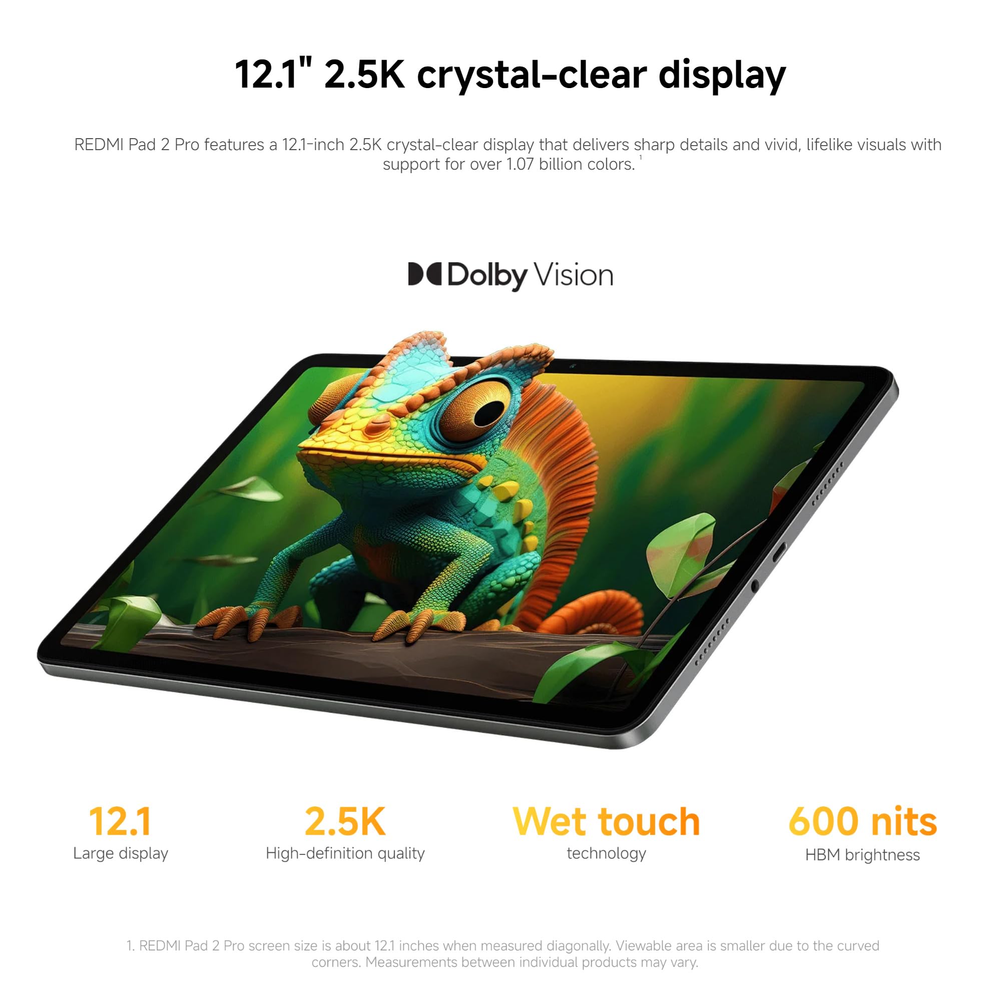 Xiaomi Redmi Pad 2 Pro (WIFI - 12.1'' - 128 Go, 6 Go RAM) Gris