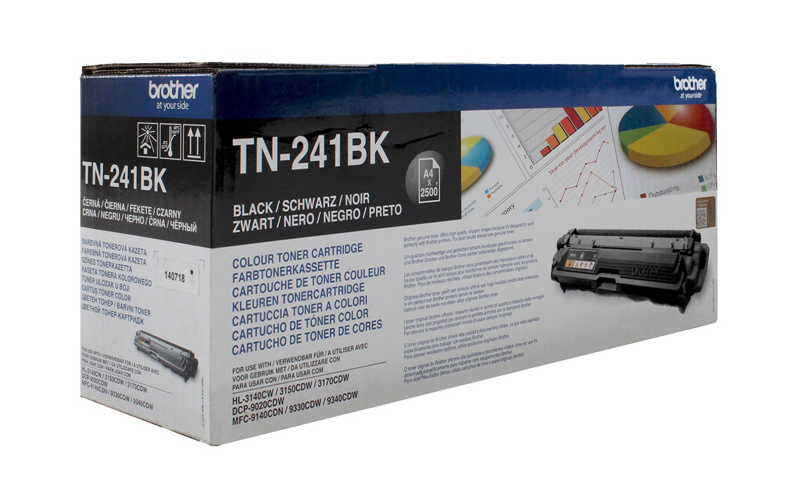 BROTHER TN241BK HL-3140CW/3150CDW/3170CDW cartouche de toner noir capacité standard 2.500 pages pack de 1