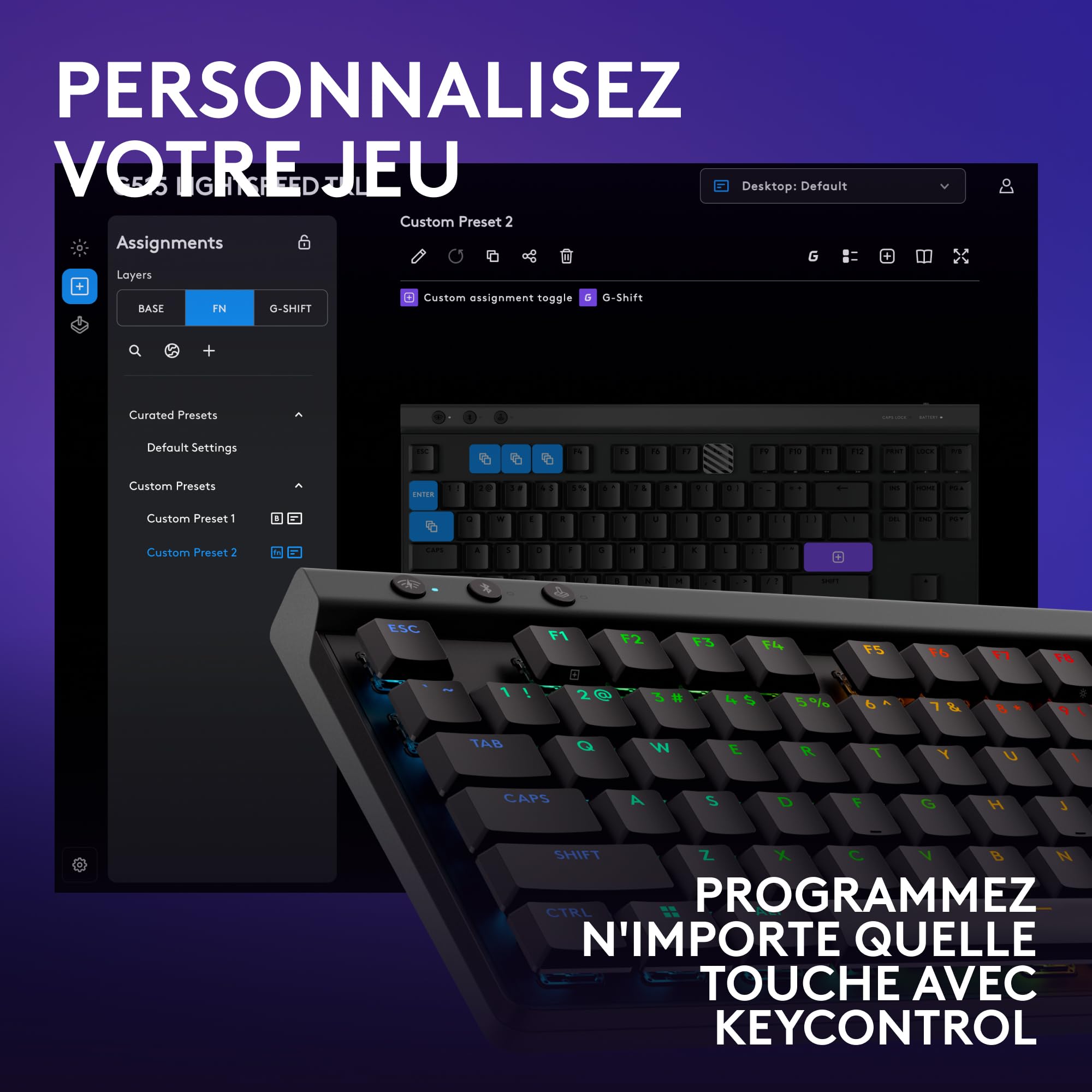 LOGITECH G515 LIGHTSPEED TKL Black (FR)