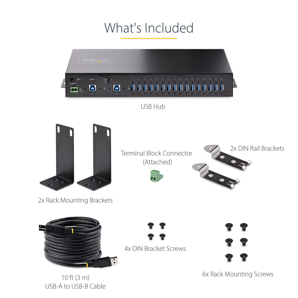 16-Port Industrial USB 3.0 Hub/Switch