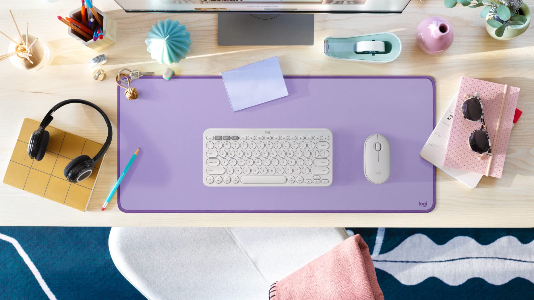 LOGITECH Desk Mat Studio Series Mouse pad dark rose