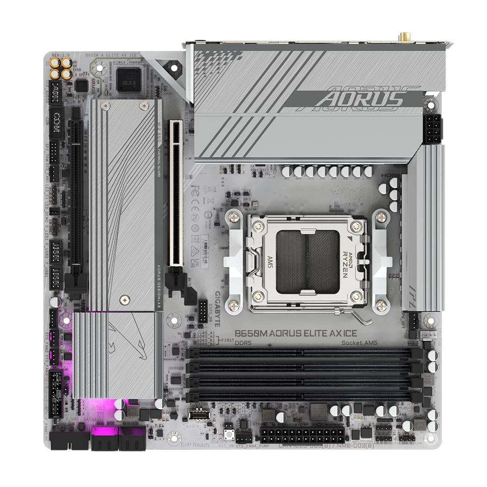 GIGABYTE B650M AORUS ELITE AX ICE carte mere AMD B650 Emplacement AM5 micro ATX
