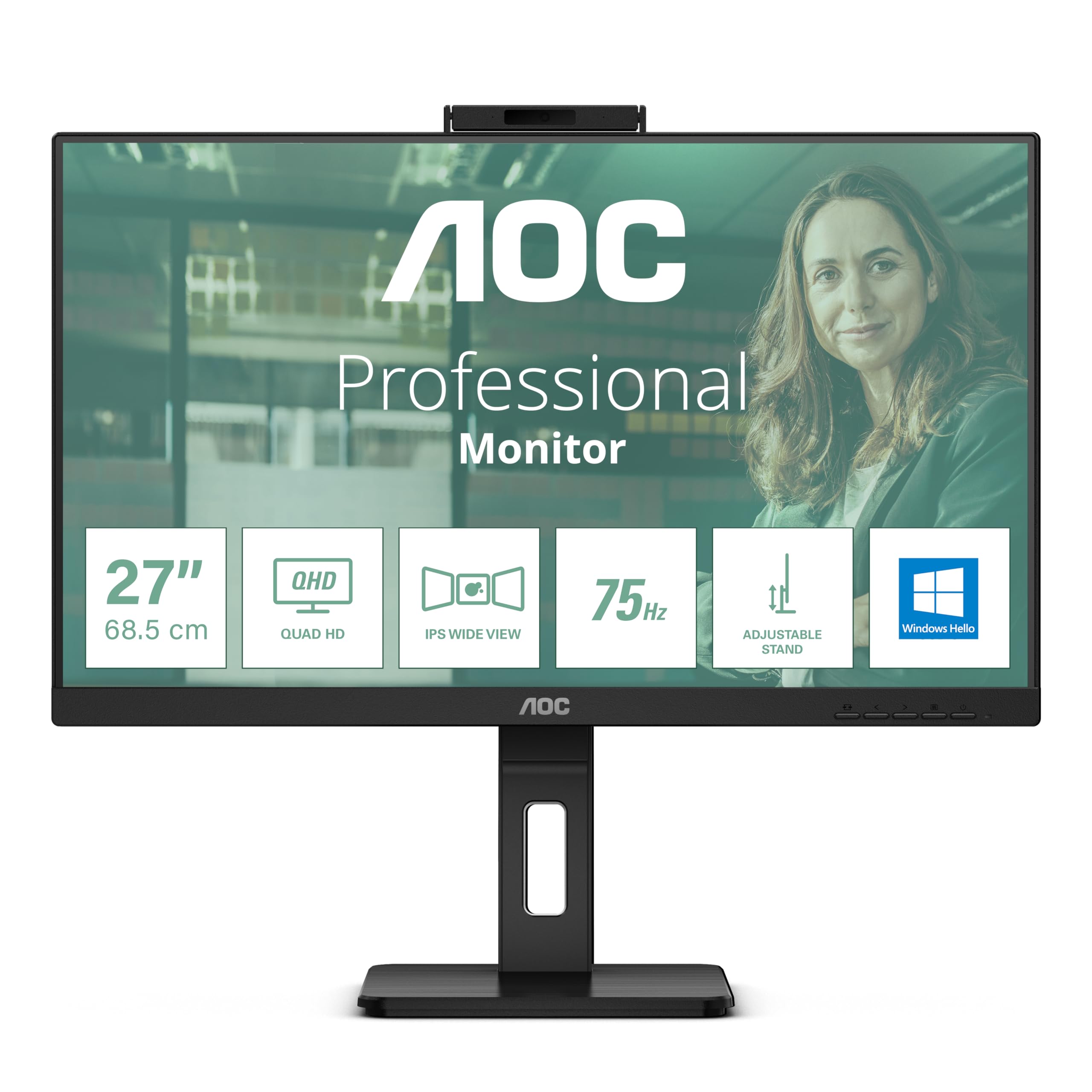 AOC Q27P3CW 27p IPS TFT 2560x1440 HDMI DP USB Black