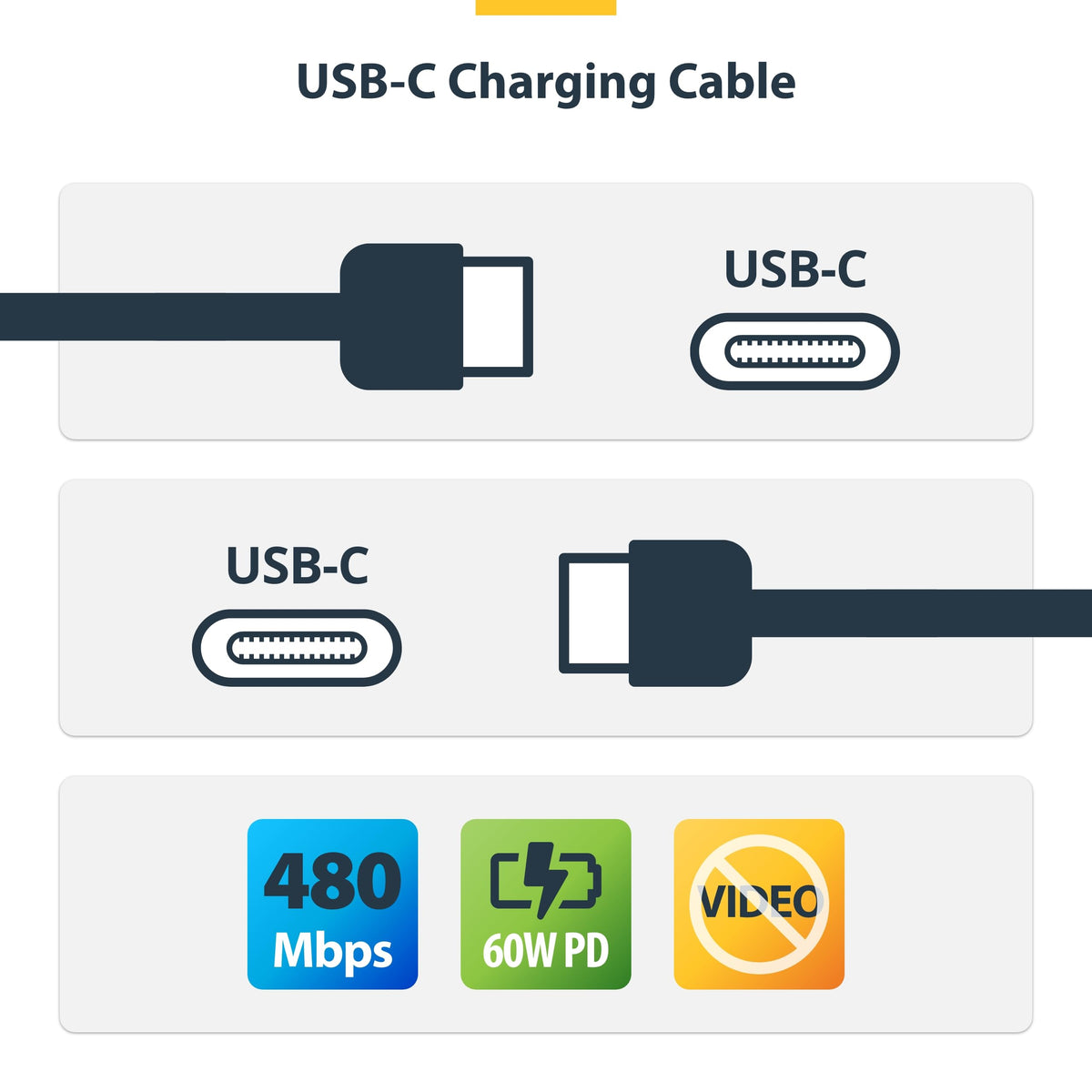 30cm 1ft Braided USB-C Charging Cable