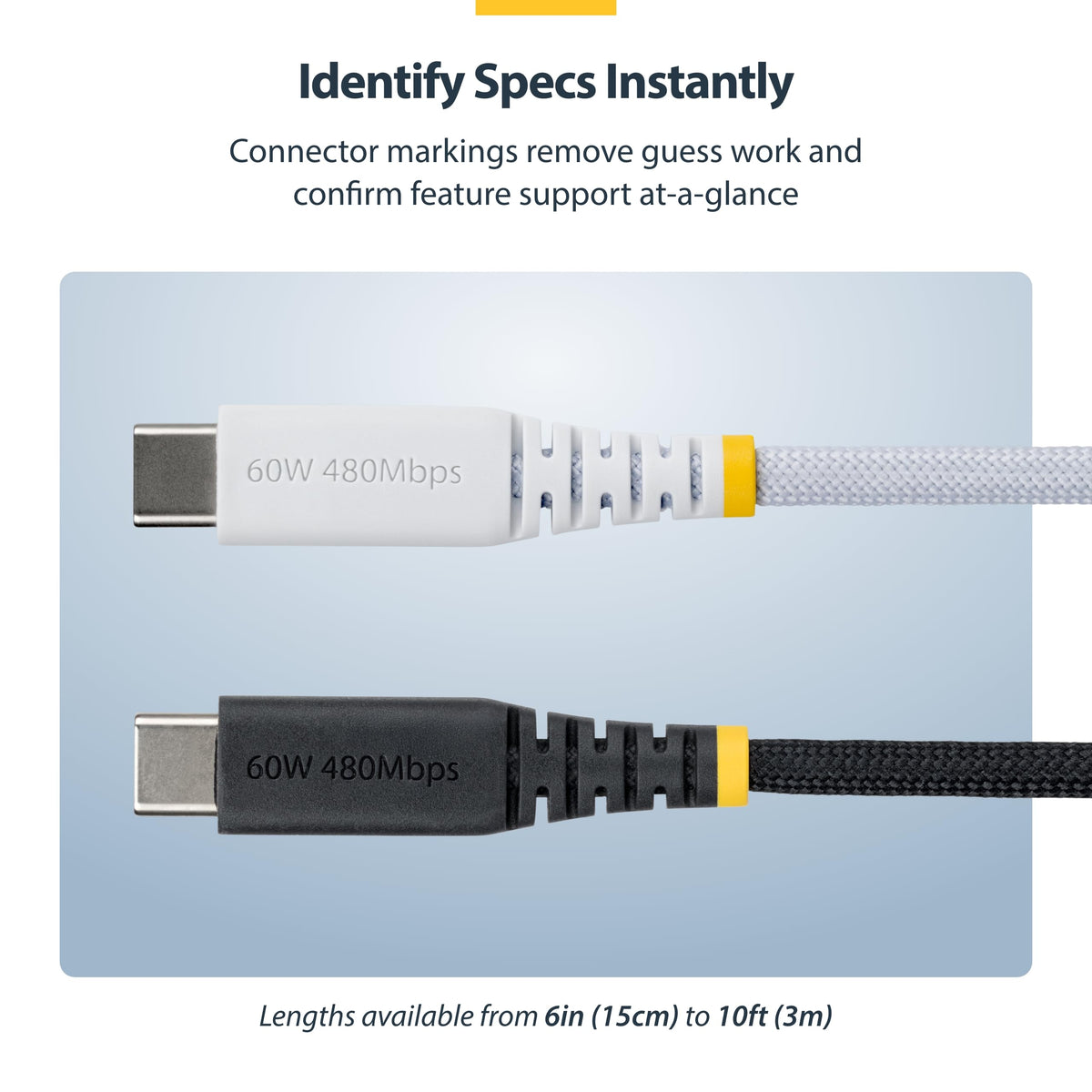 30cm 1ft Braided USB-C Charging Cable