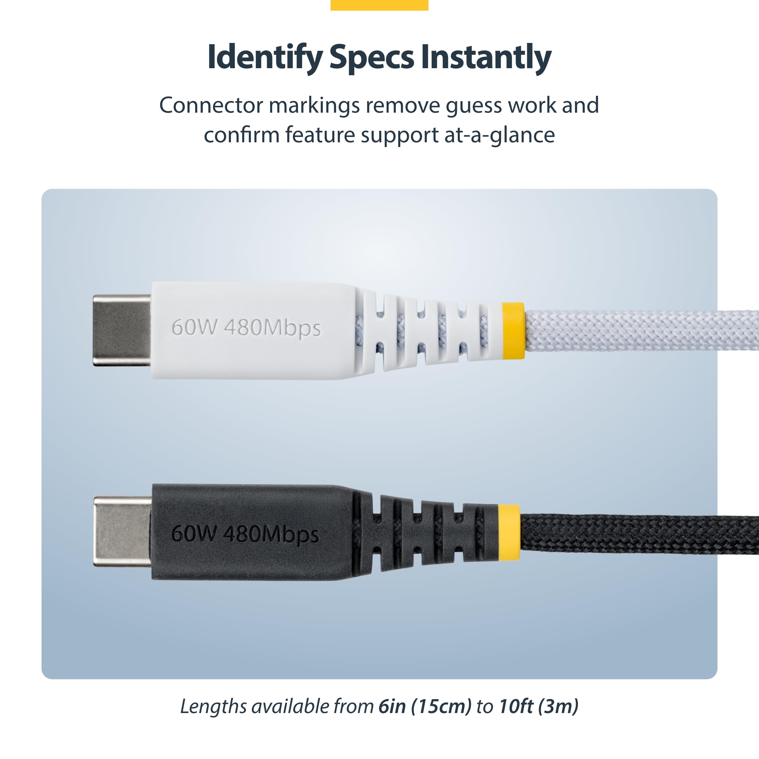 30cm 1ft Braided USB-C Charging Cable
