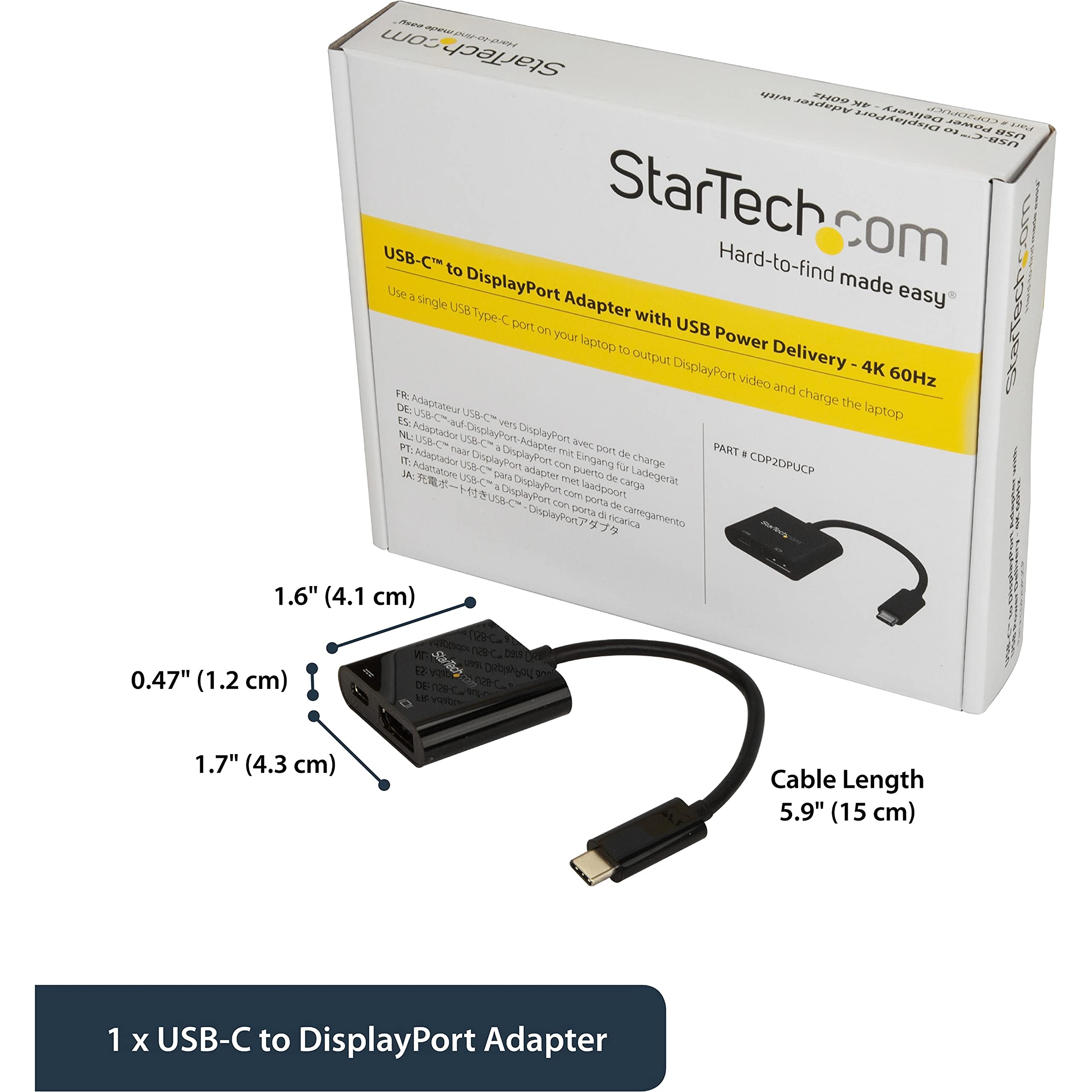 USB-C to DisplayPort Adapter with USB PD