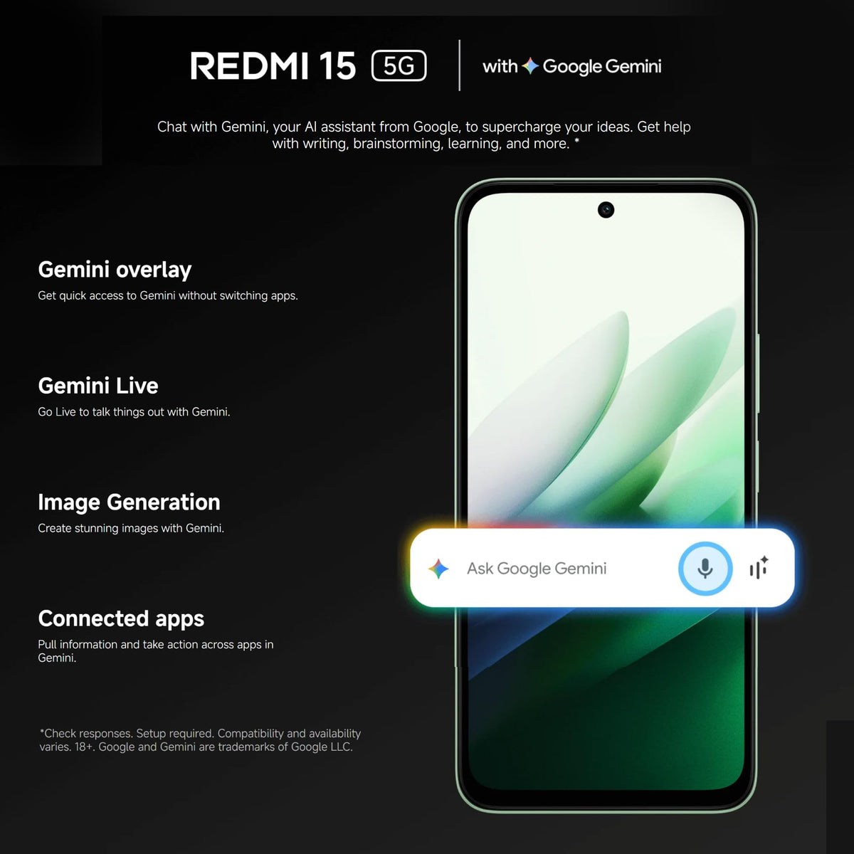 Xiaomi Redmi 15 5G (6.9''- NFC - 256 Go, 8 Go RAM) Gris