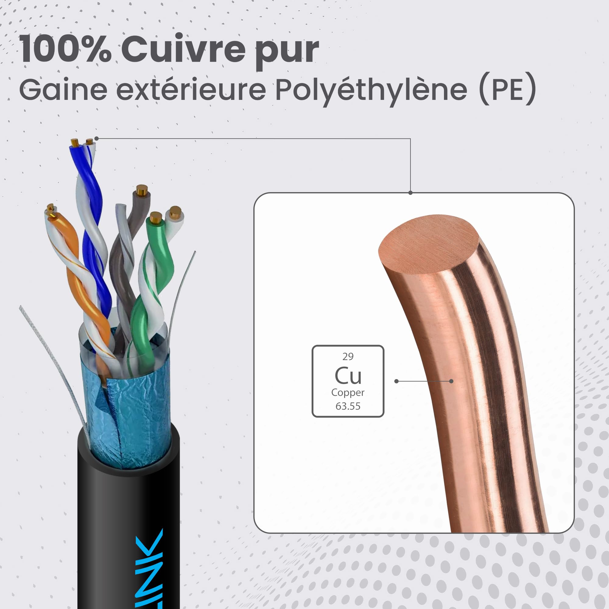 Extralink CAT5E FTP (F/UTP) V2 OUTDOOR TWISTED PAIR 305M - Kabel - Netzwerk câble de réseau Noir F/UTP (FTP)