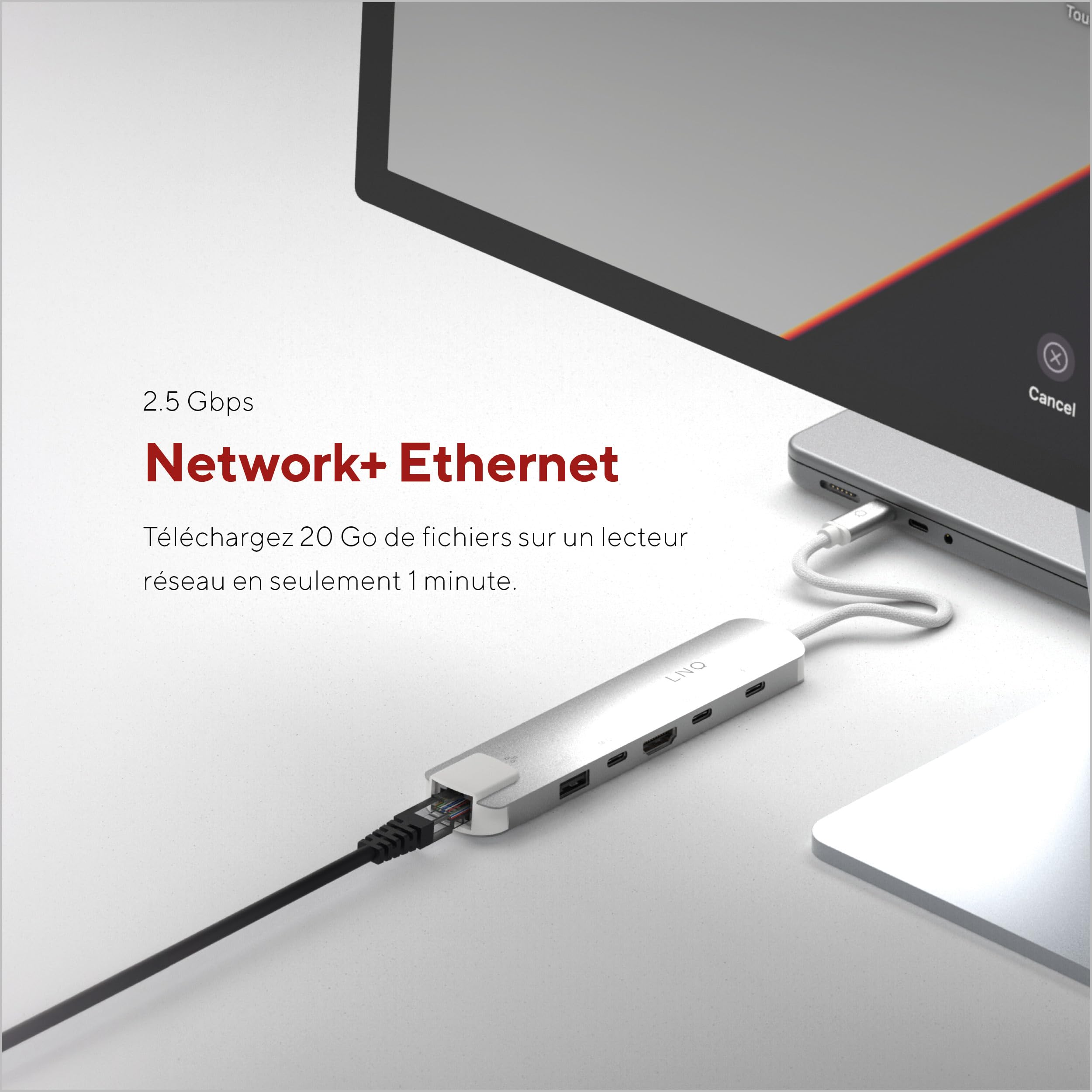 LINQ Hub multiport 6-en-1 Pro USB-C 10 Gbps 4K HDMI