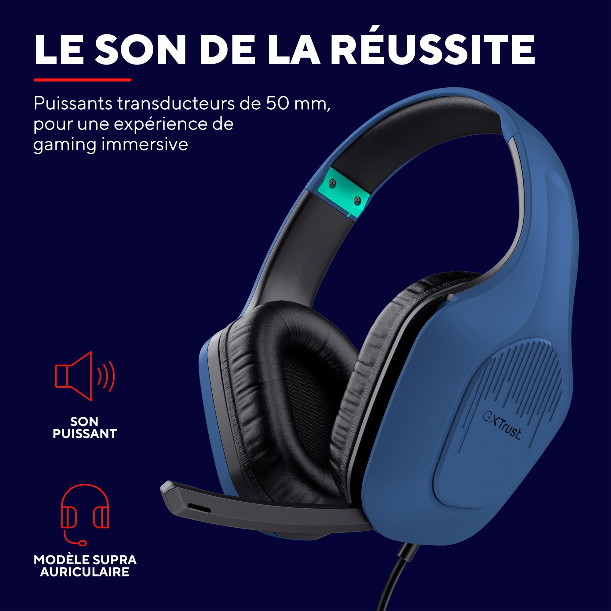 TRUST  Casque gaming ZIROX - Blue