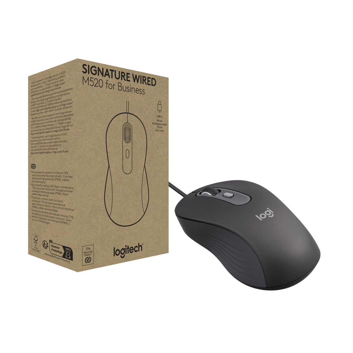 LOGITECH Wired Mouse M520 for Business Graphite