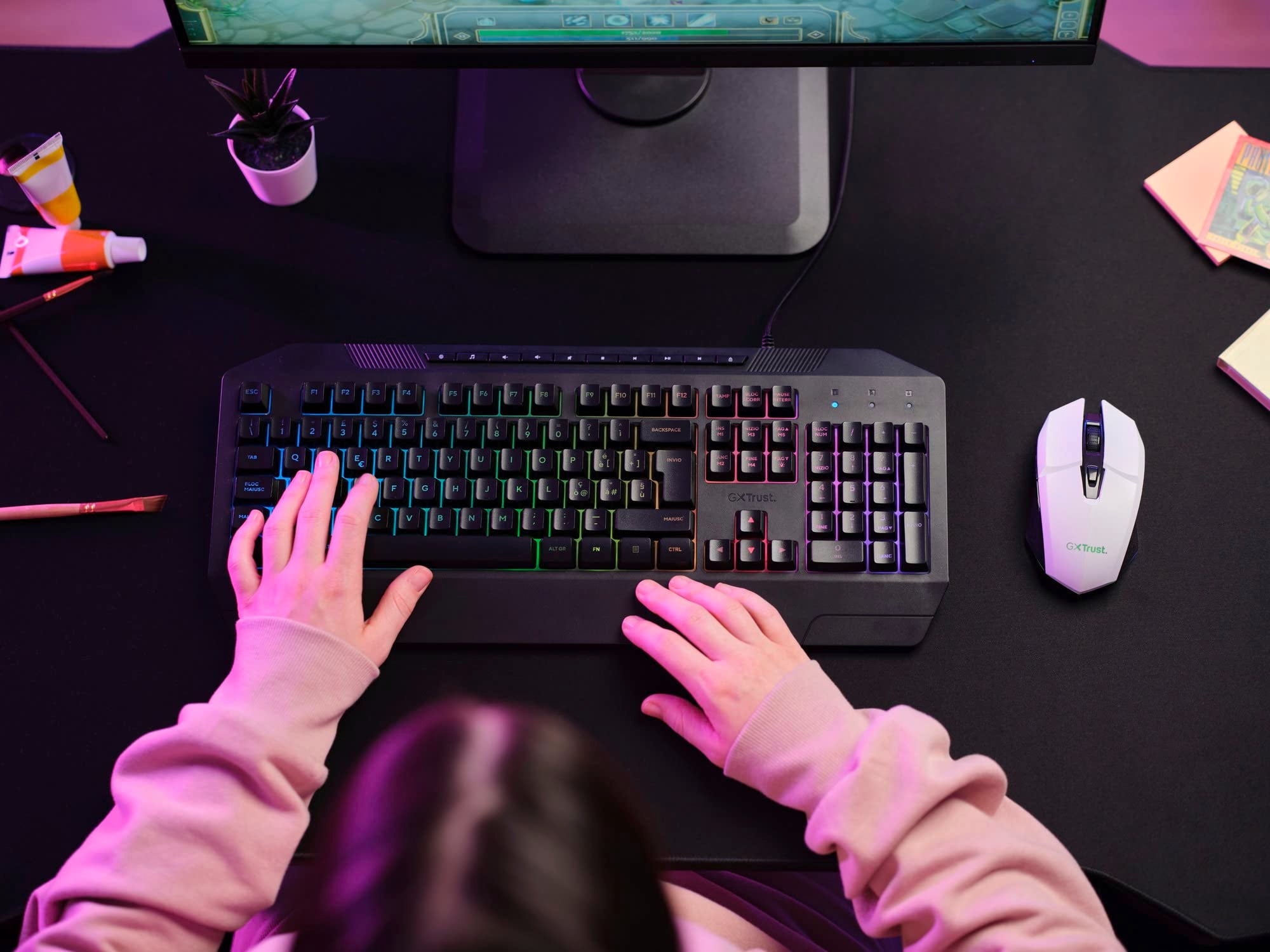 TRUST Souris gaming sans fil FELOX rétroéclairée - Blanche