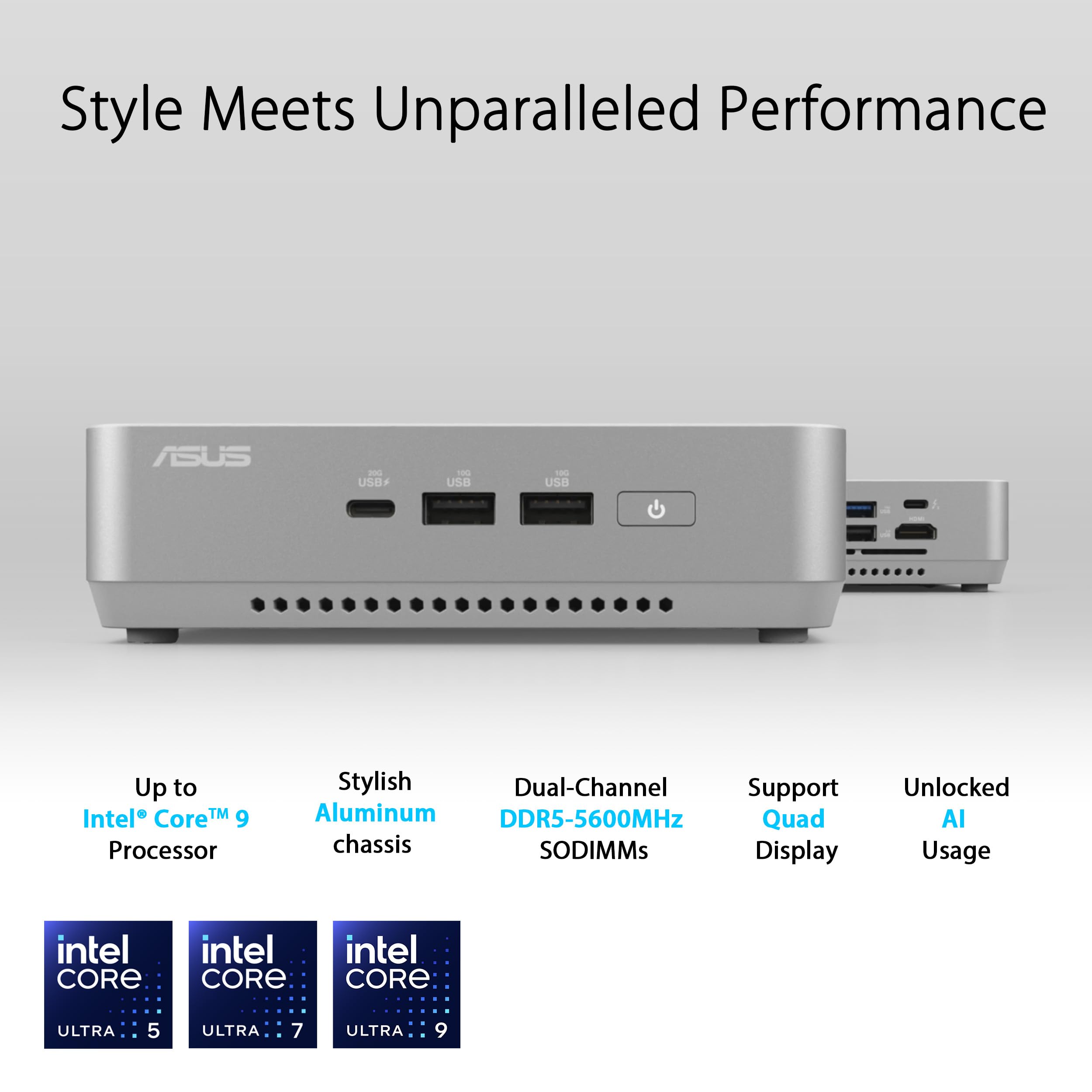 ASUS RNUC14RVSU700002I Barebone Intel Core Ultra 7 155H Kit L6 EU Cord