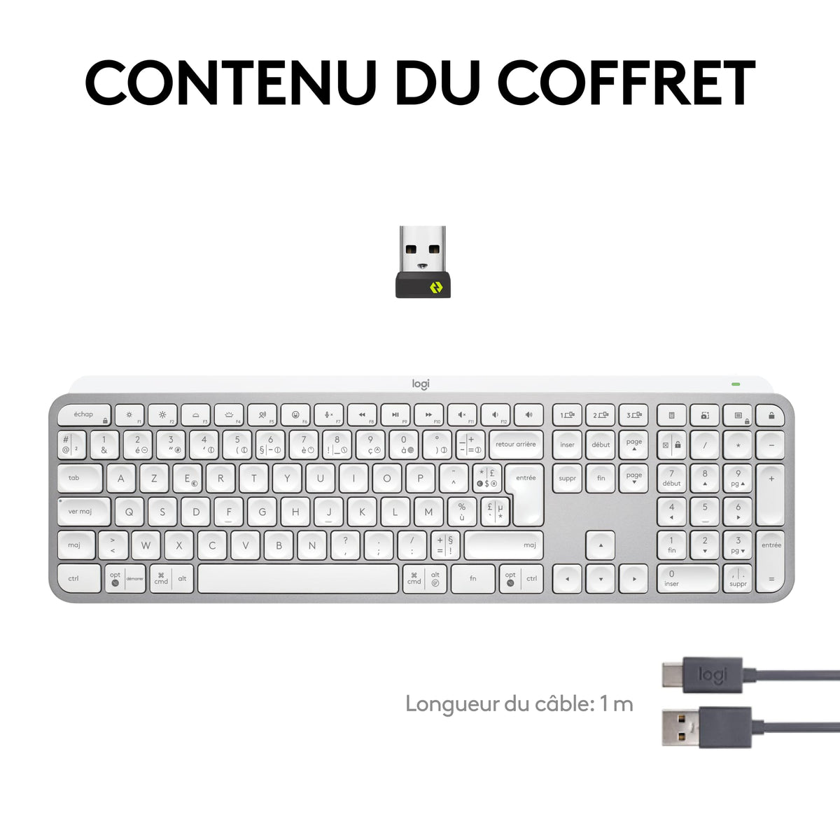 LOGITECH MX Keys S - PALE GREY - (FRA) - BT - N/A - CENTRAL-419