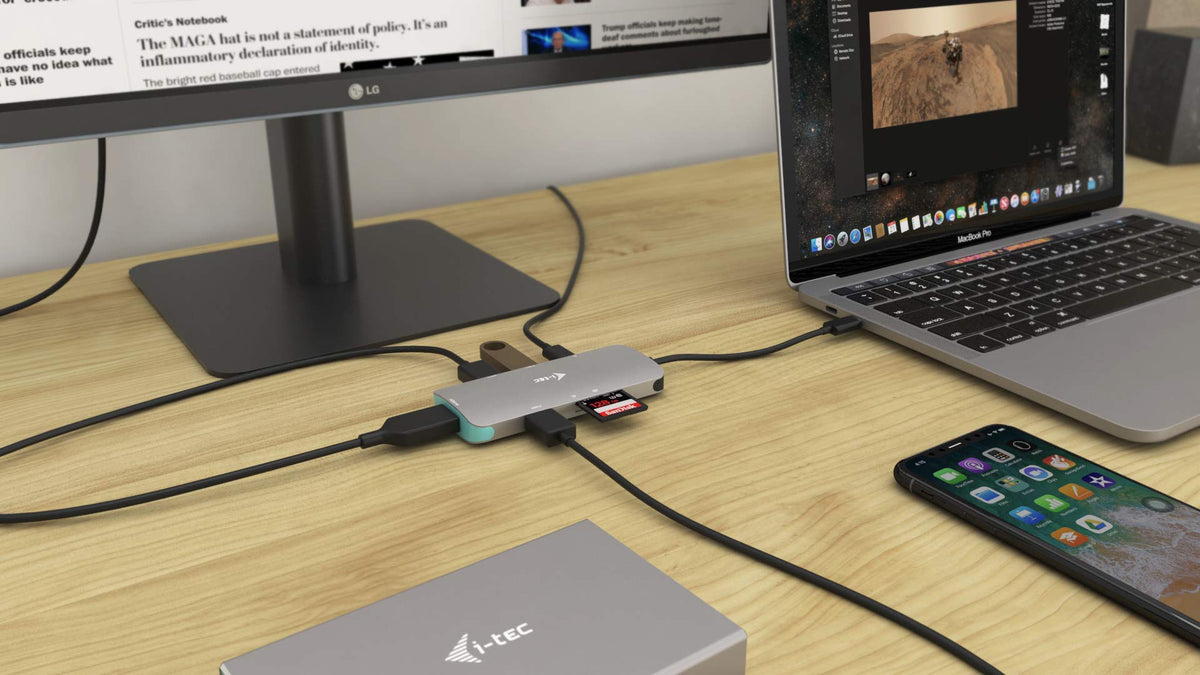 I-TEC USB C Metal Nano Docking Station 1xHDMI 4K 1xSD Cardreader 1xmicroSDCardreader 3xUSB 3.0 Port 1xUSB-C PD sans alimentation