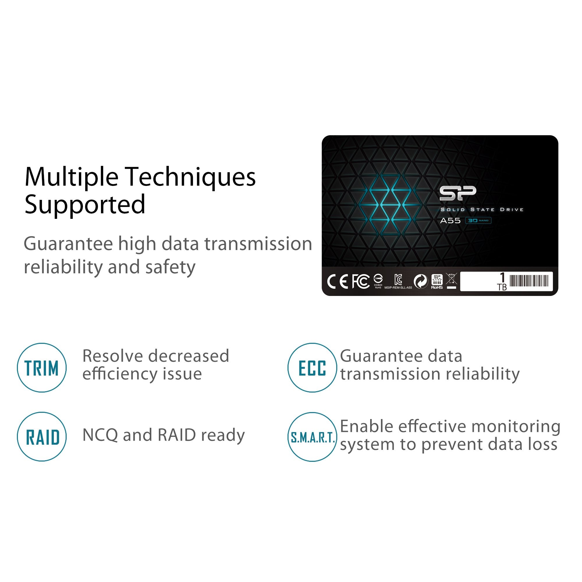 SILICON POWER SSD Ace A55 1To 2.5p SATA III 6Go/s 560/530 Mo/s