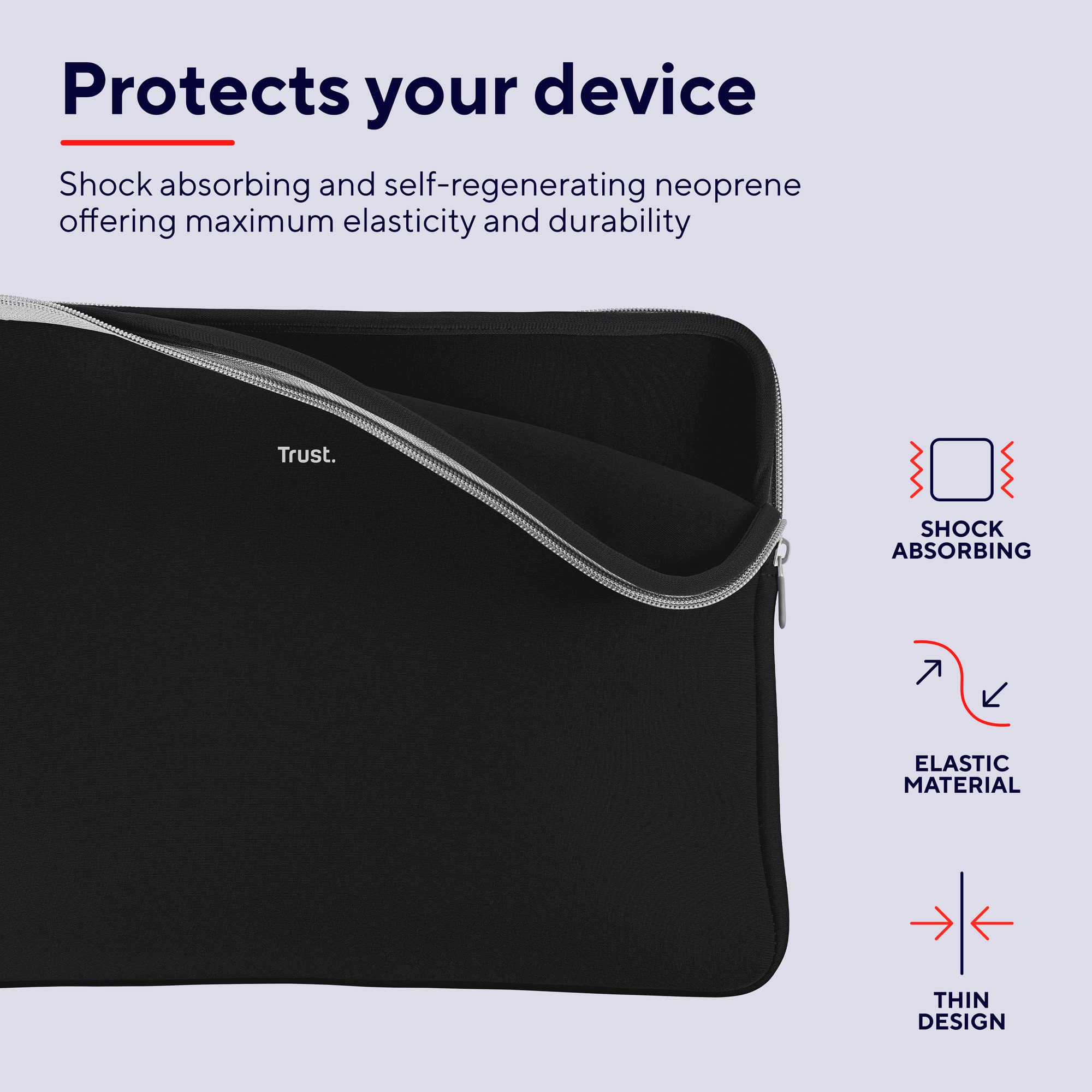 TRUST Housse de protection PRIMO pour ordinateur portable 15.6p - noire