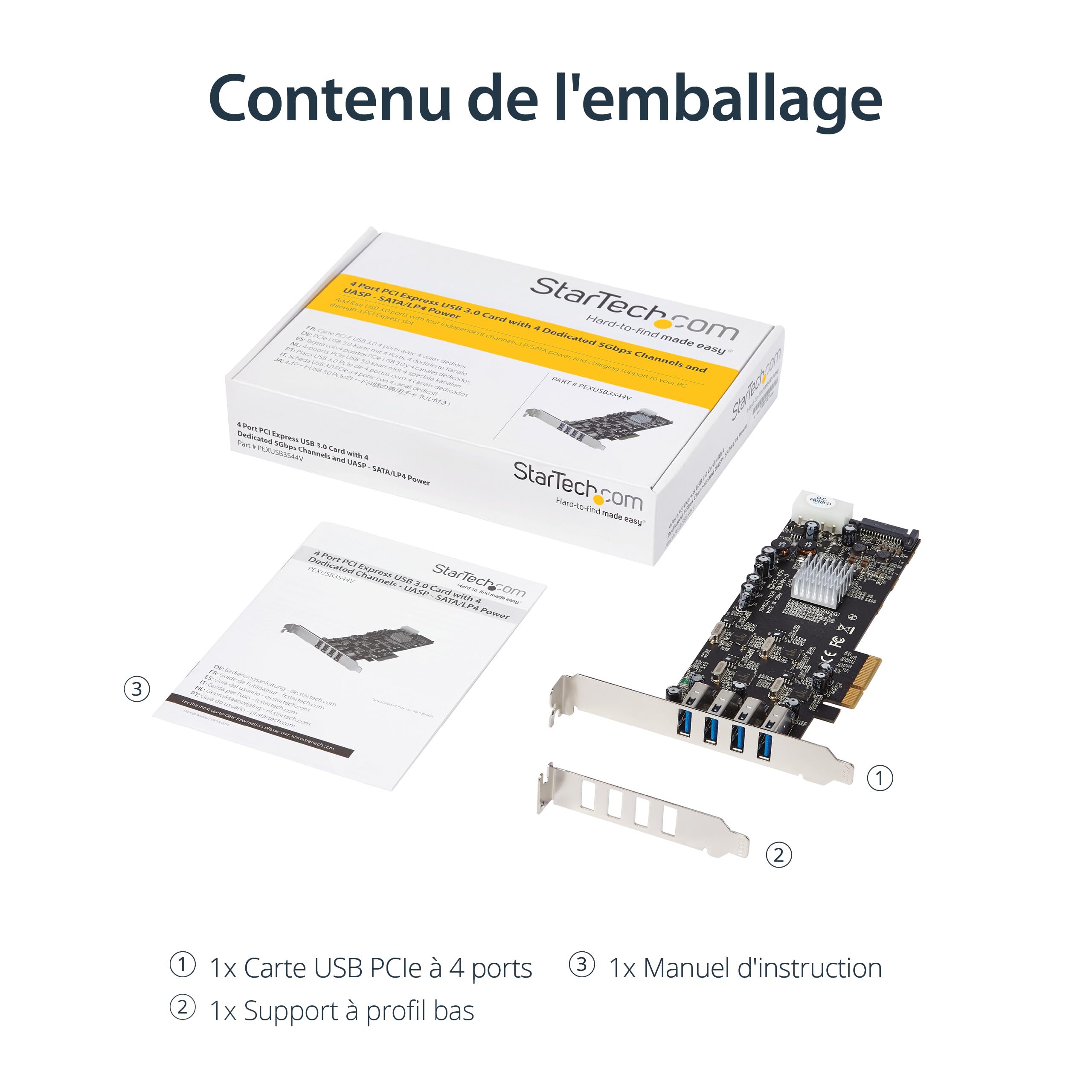 4 Port PCIe USB 3.0 Card w/4 Channels