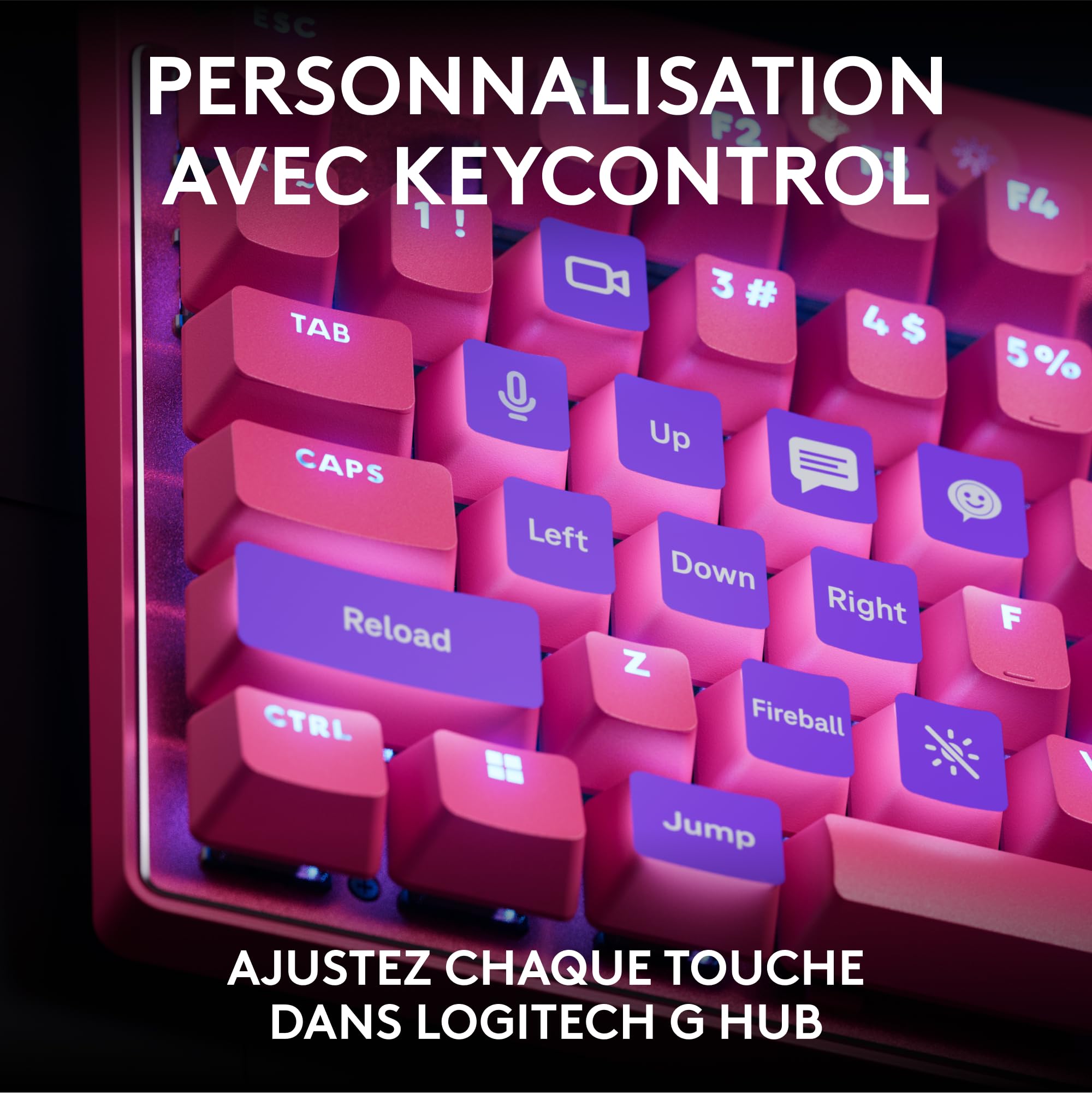 LOGITECH PRO X TKL RAPID Keyboard - Magenta (FR)