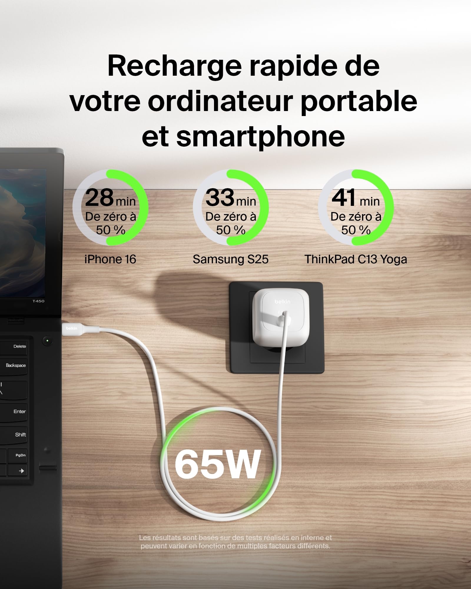 BELKIN 65W USB PD Wall Charger with PPS WHT