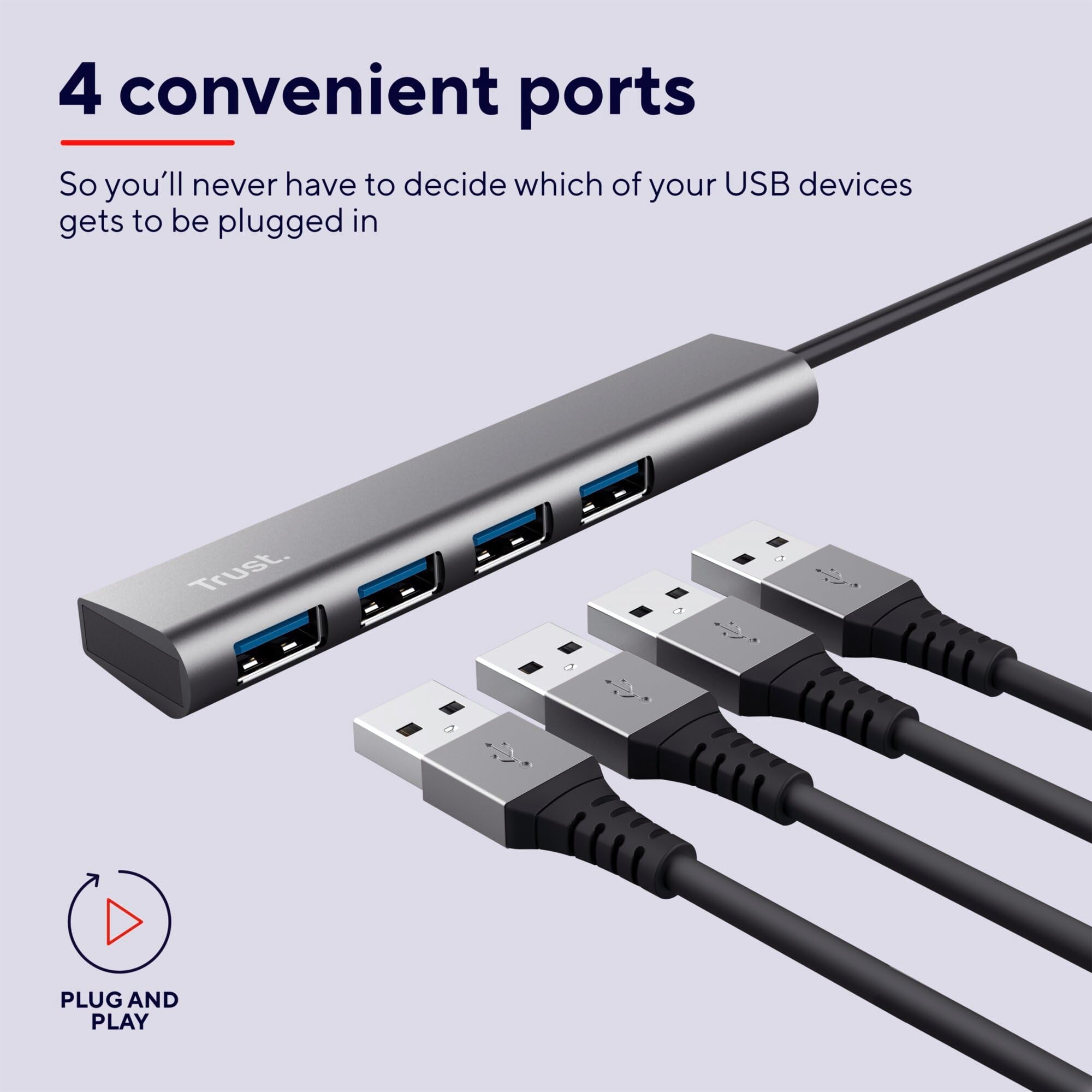 TRUST Hub USB-A HALYX 4 ports USB 3.2