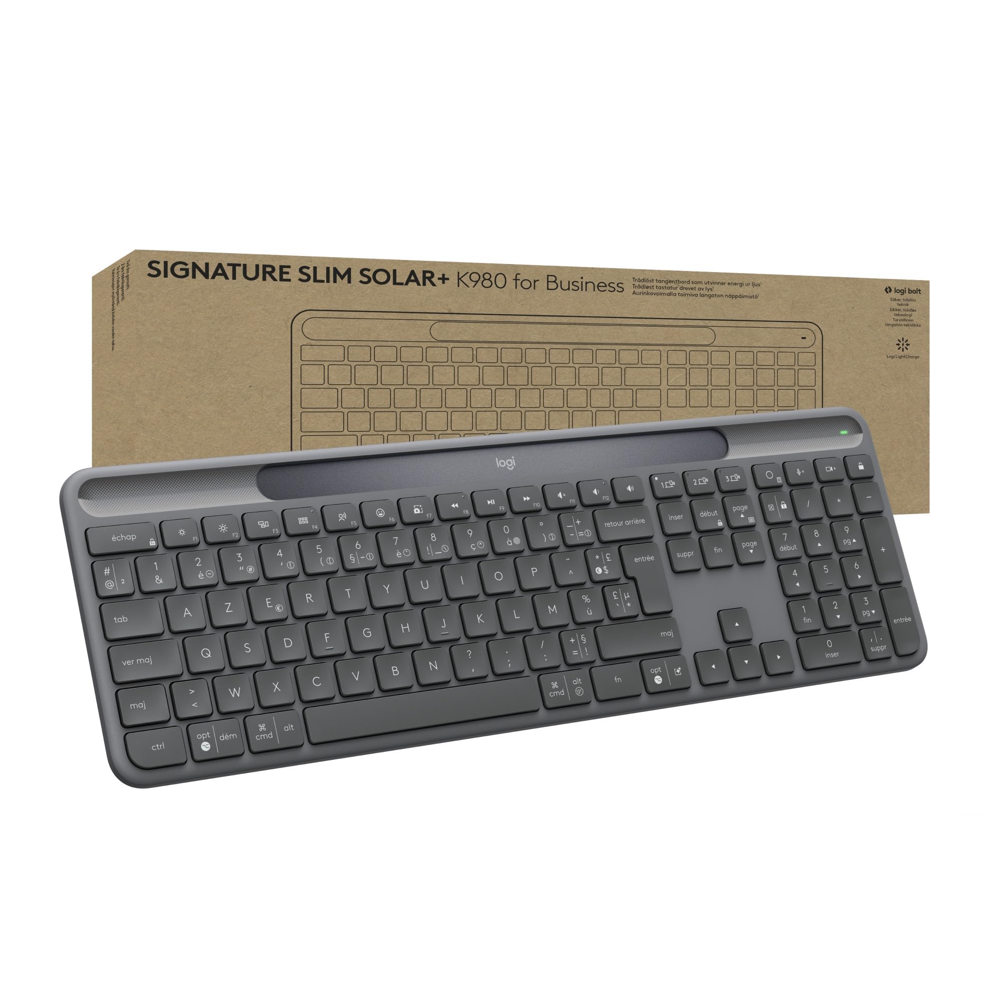 LOGITECH Slim Solar+ for Business - Graphite - (FR)