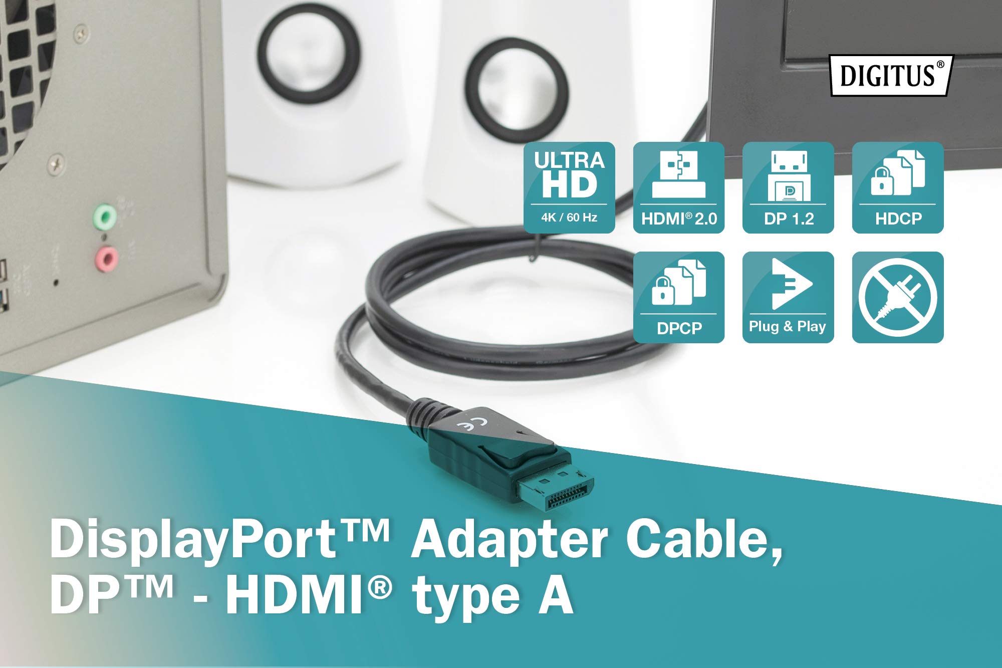 Digitus AK-340303-020-S câble vidéo et adaptateur 2 m HDMI Type A (Standard) Noir