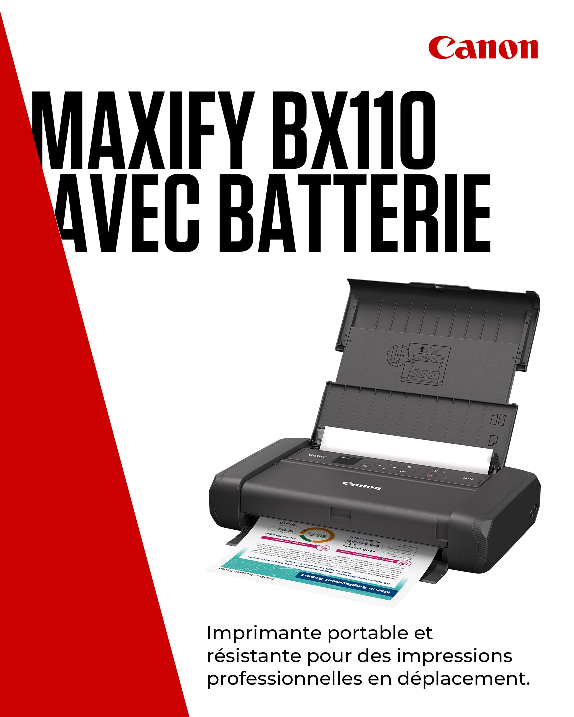 CANON MAXIFY BX110 Printer colour inkjet A4 4800x1200dpi 9ipm mono 5.5 min/page colour 50sheets USB-C Wi-Fi