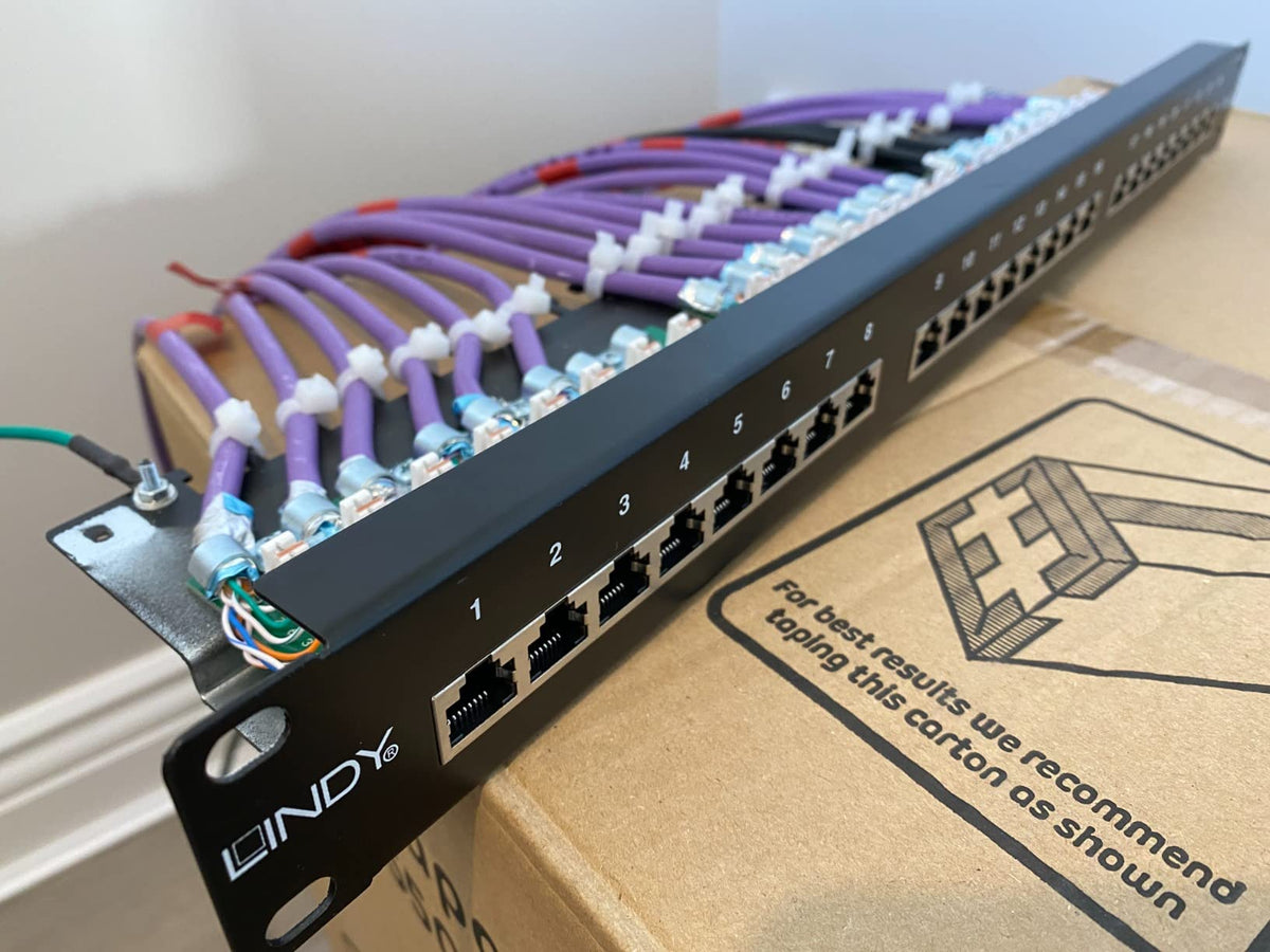 LINDY Cat.6 Patchpanel 24p STP 1U black