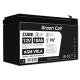 Green Cell AGM Battery Lead Acid 12V 10Ah Maintenance Free for UPS and - Battery - 10.000 mAh
