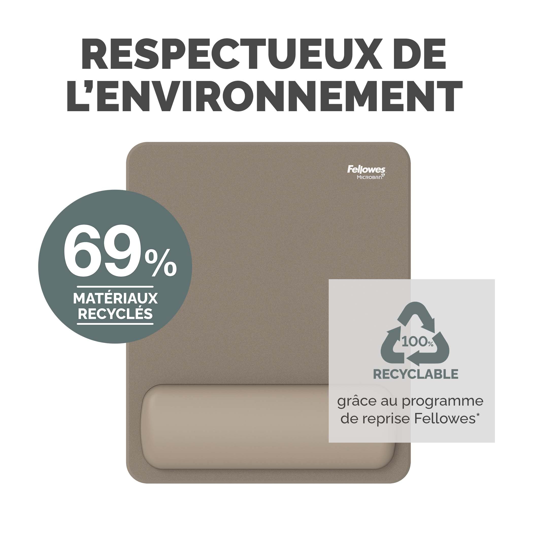 FELLOWES Tapis de souris repose-poignets Breyta SABLE