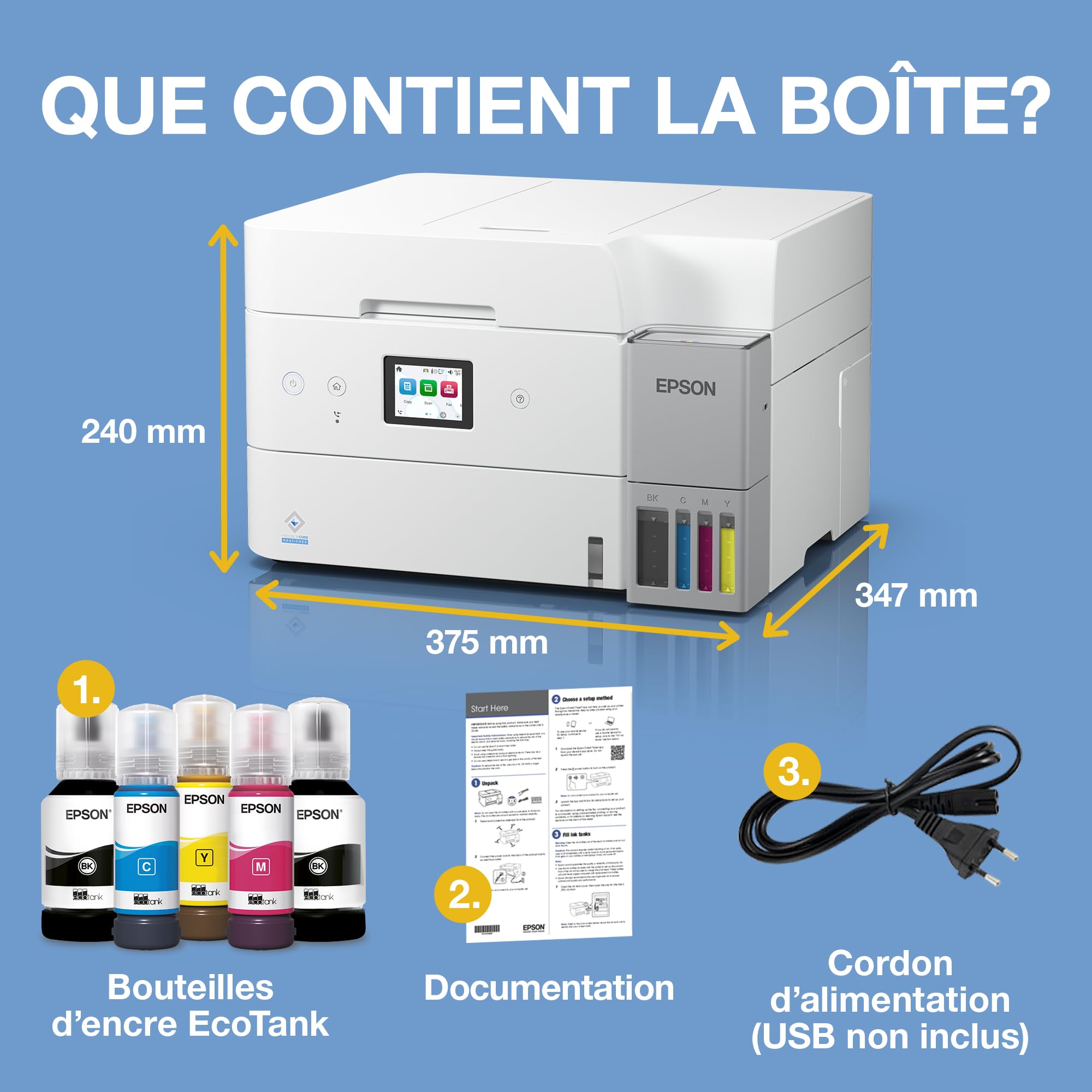 EPSON EcoTank ET-4956 Inkjet MFP A4 18ppm ISO USB WLAN Wi-Fi