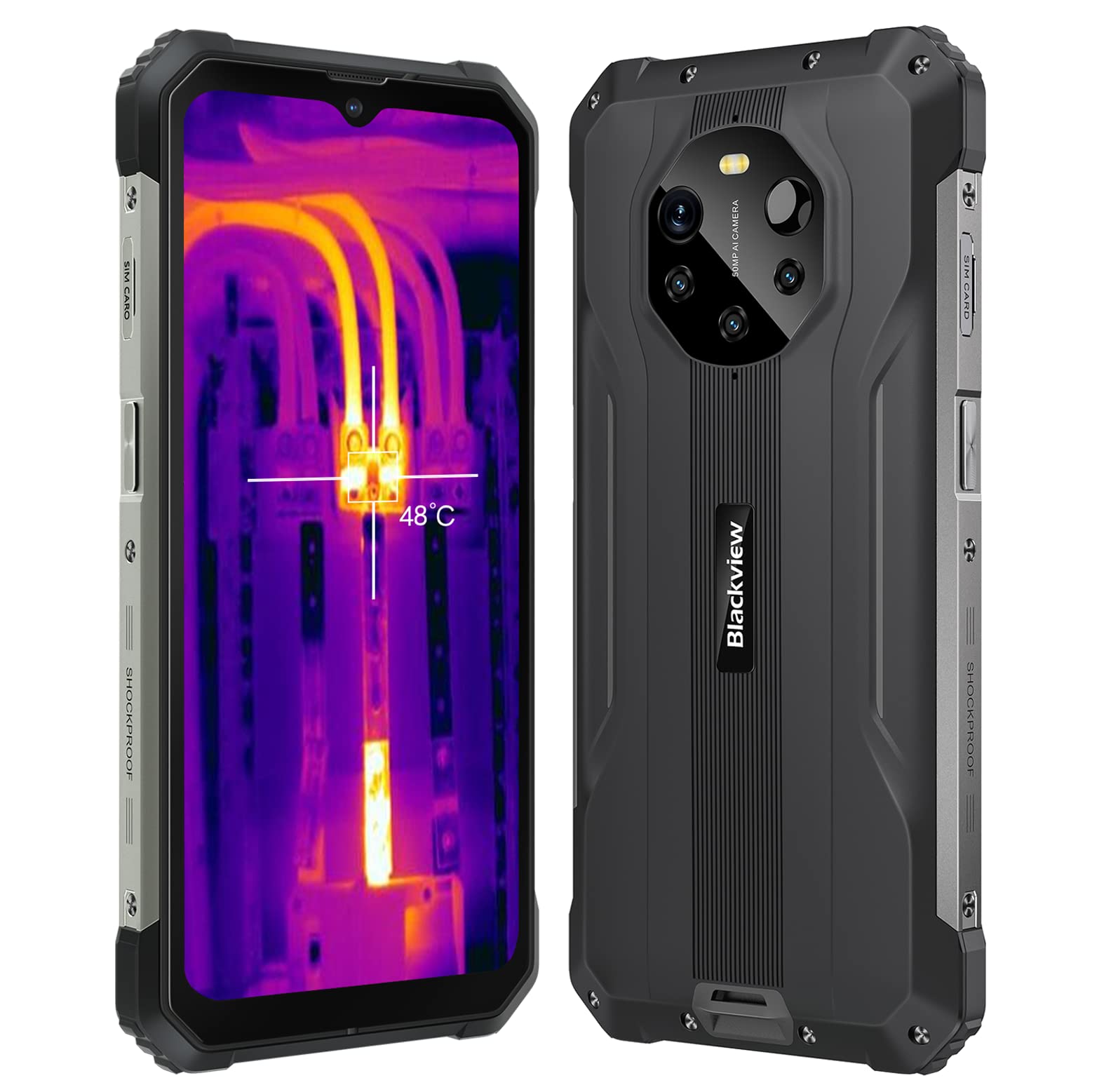 Blackview BL8800 Pro 5G (FLIR - Ecran de 6.58'' - 128 Go, 8 Go RAM) Noir