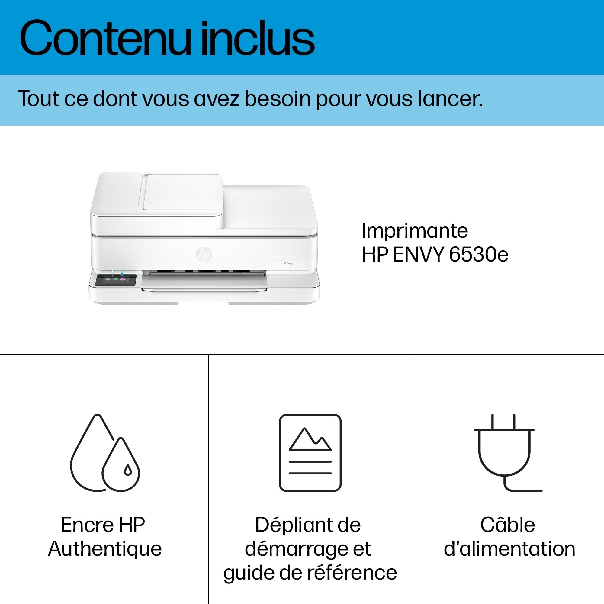 HP ENVY 6530e All-in-One MFP colour inkjet 216x297mm A4 8ppm Copy 10ppm Print 100sheets Wi-Fi USB White