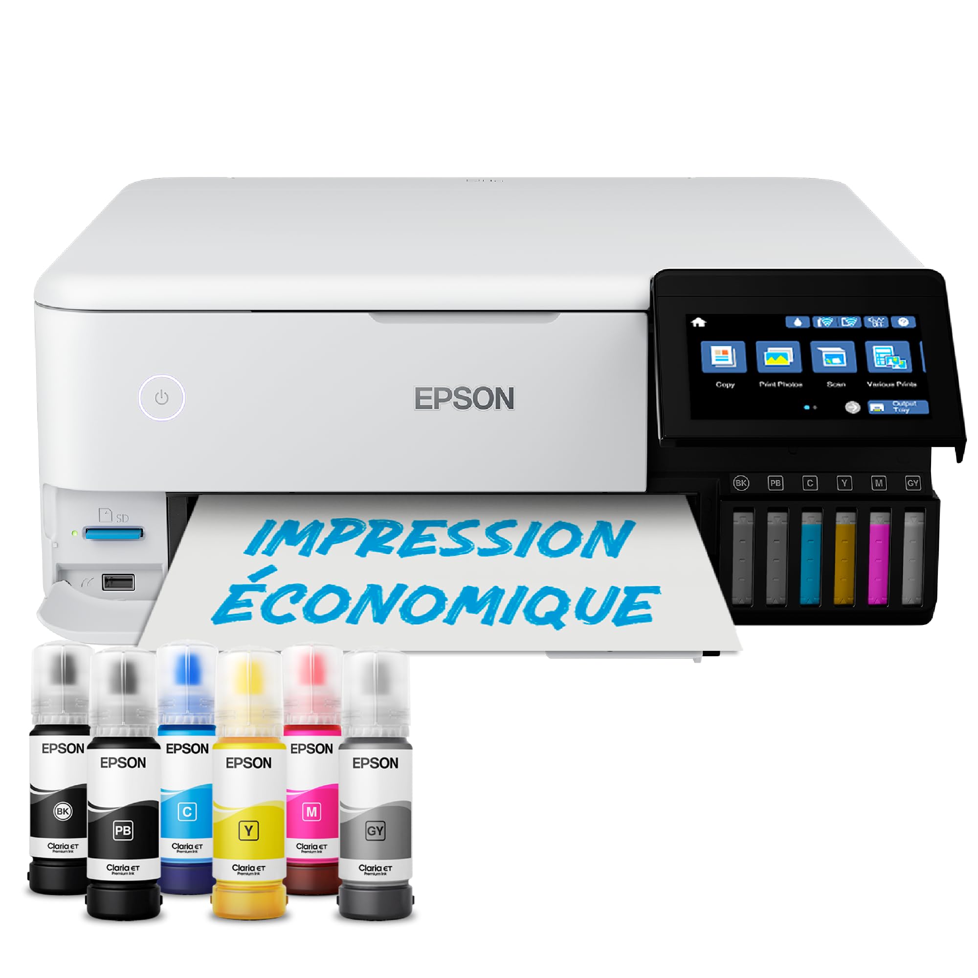 EPSON EcoTank ET-8500 MFP colour ink-jet refillable A4 16ppm print USB LAN USB host Wi-Fi white