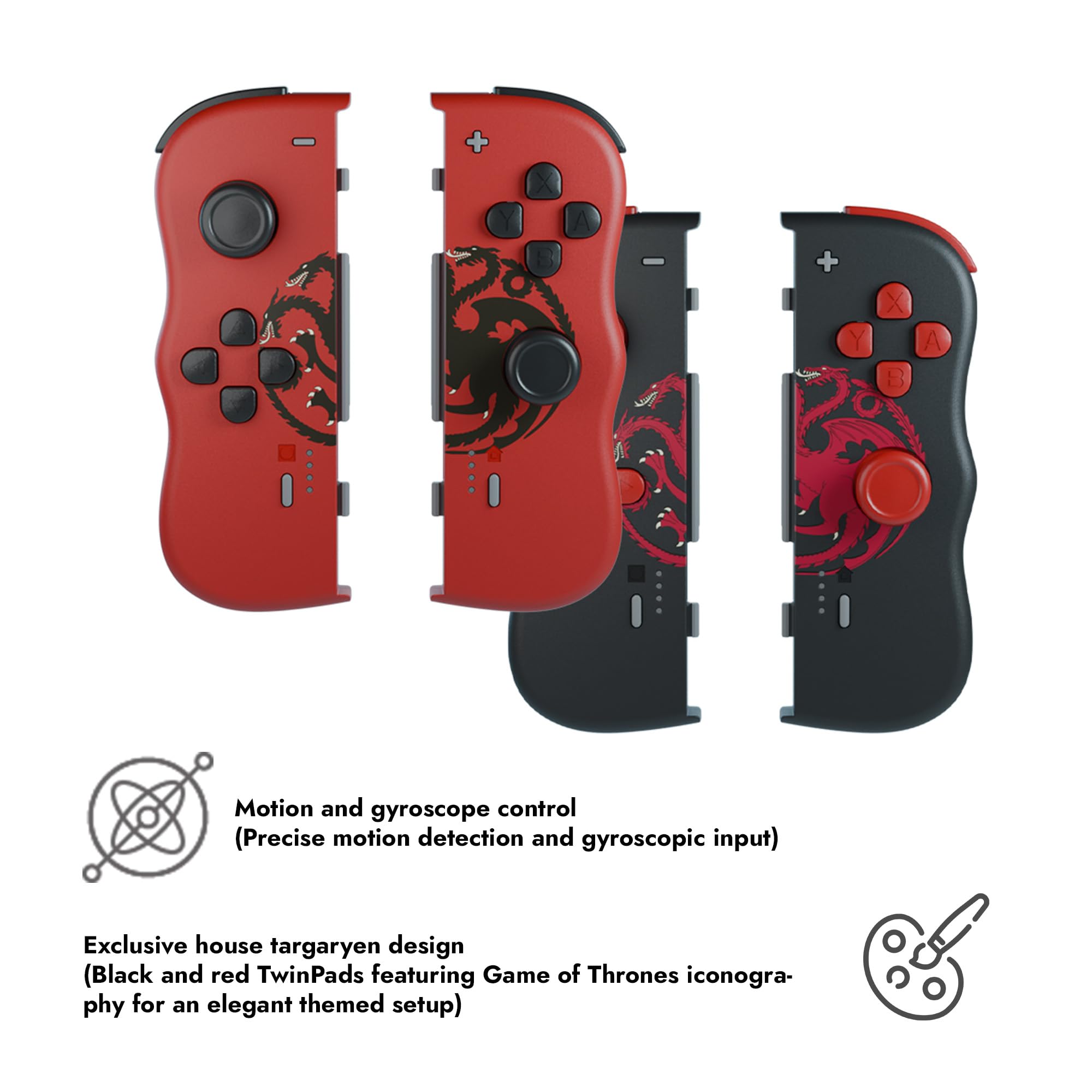 LEXIP X GAME OF THRONES Black Lights Twinpads Controller Red