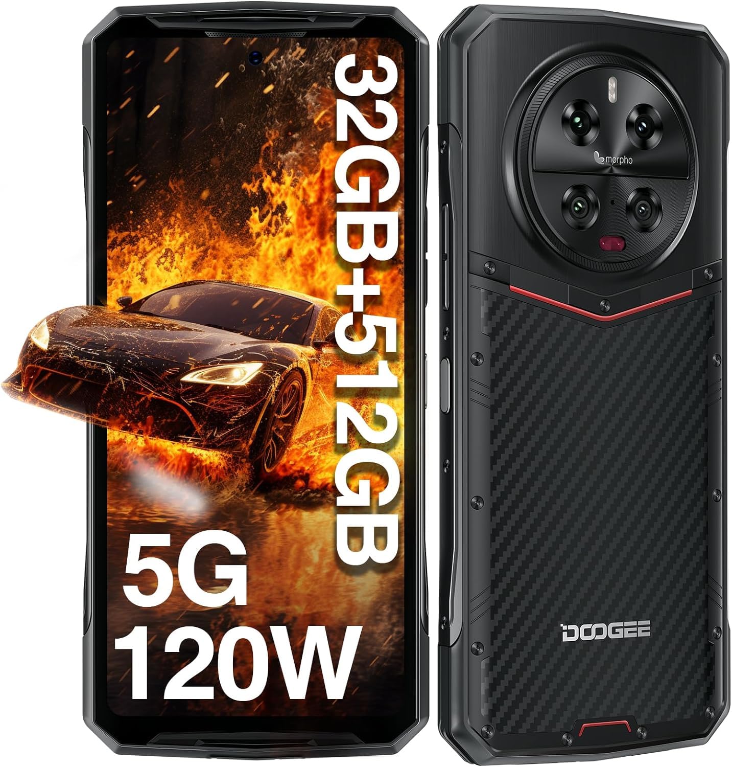 Doogee DK10 (Double Sim - 5G - NFC - 6.67'' - 512 Go, 12 Go RAM) Noir